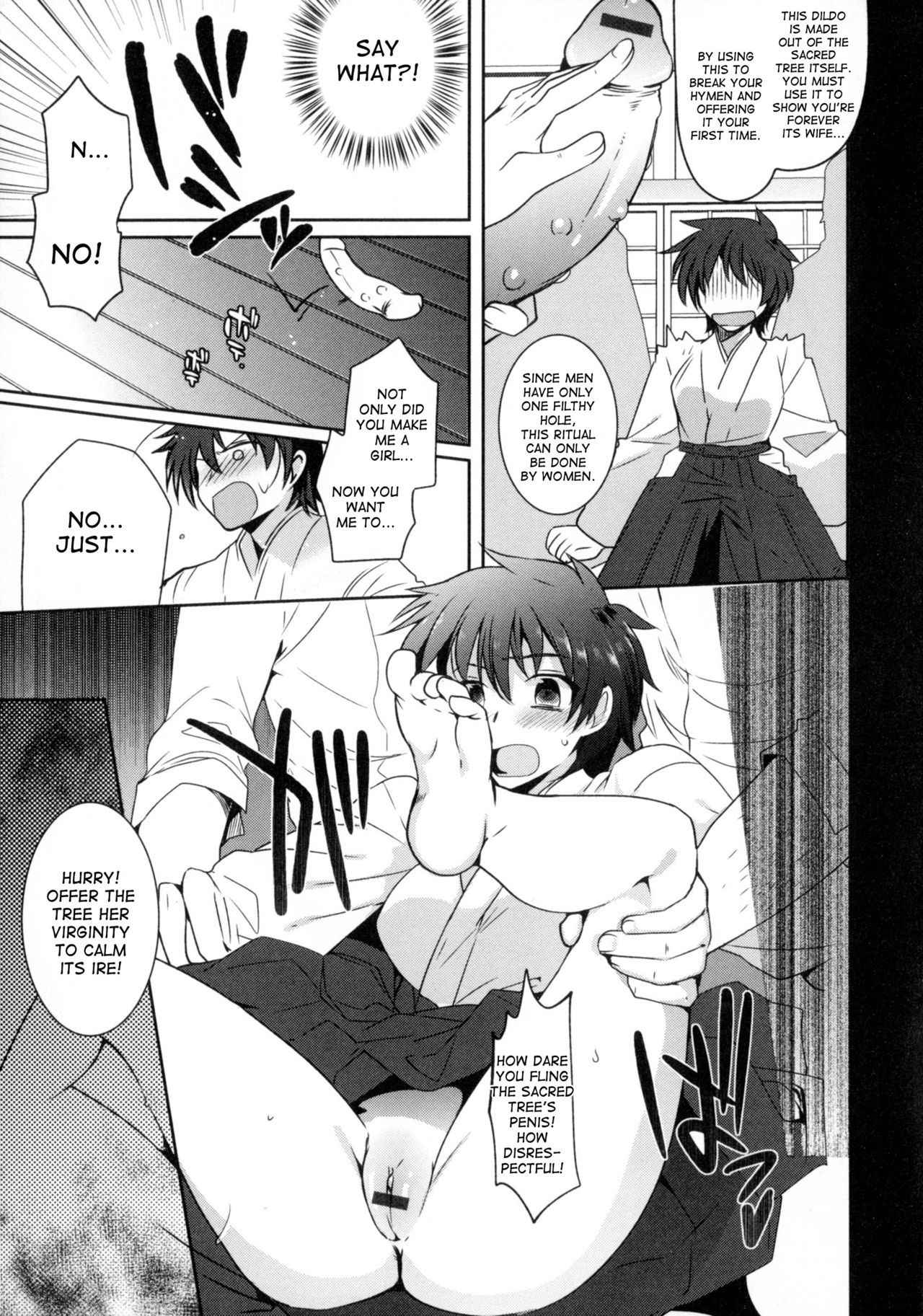 [Kirimoto Yuuji] Nyotaika Shite Miko ni Narimasu. | Turn into a girl and become a shrine maiden (Nyotaika Dynamites 6) [English] [desudesu]