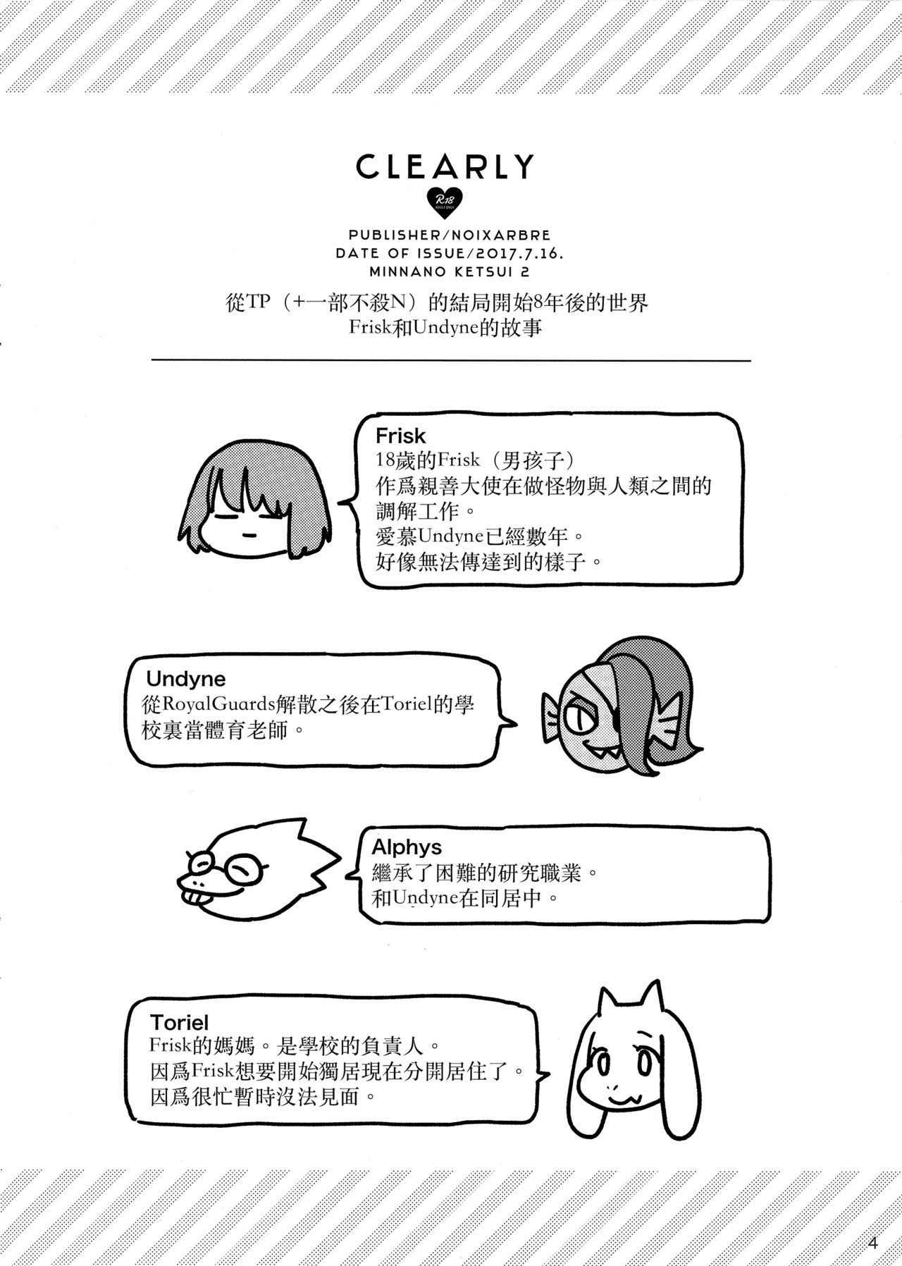 (Minna no Ketsui 2) [Pipiya (Noix)] CLEARLY (Undertale) [Chinese] [沒有漢化]