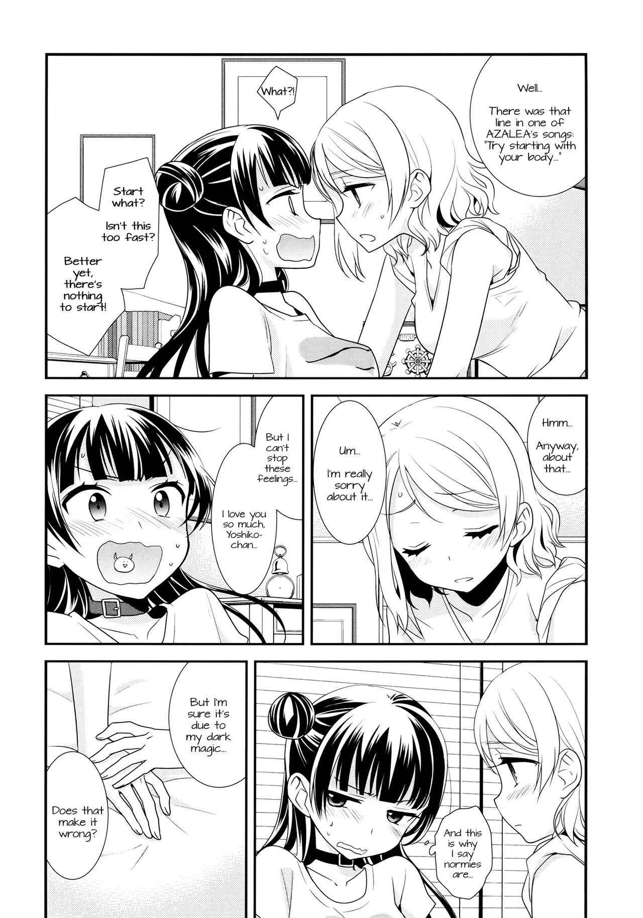 (BokuLove! Sunshine in Numazu) [Imomuya Honpo - Singleton, Sweet Pea (Azuma Yuki, Ooshima Tomo)] Lovely Little Devil (Love Live! Sunshine!!) [English] [Doki Fansubs]