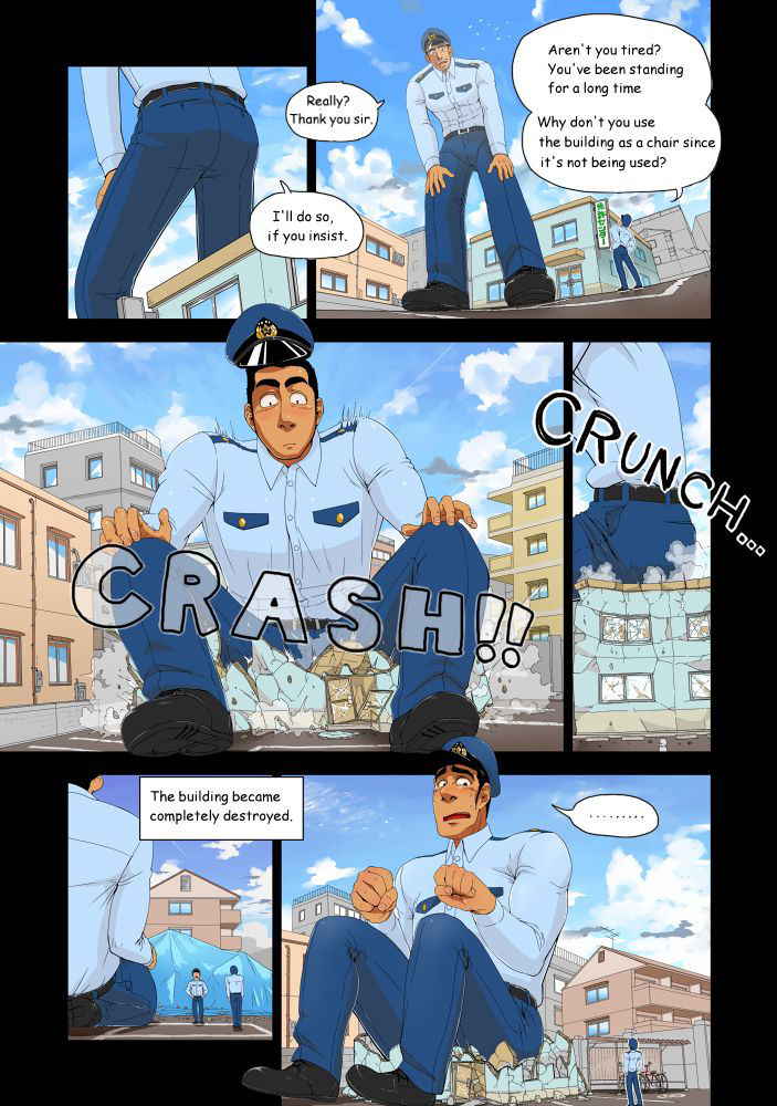 [Gakuranman/Chijimetaro] Giant Policeman - Free version (giant male comic)