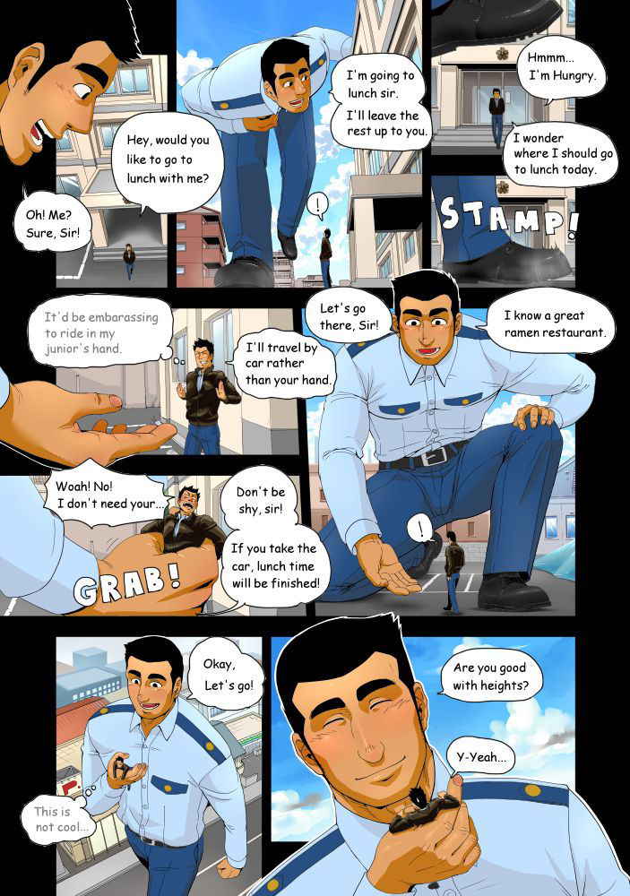 [Gakuranman/Chijimetaro] Giant Policeman - Free version (giant male comic)