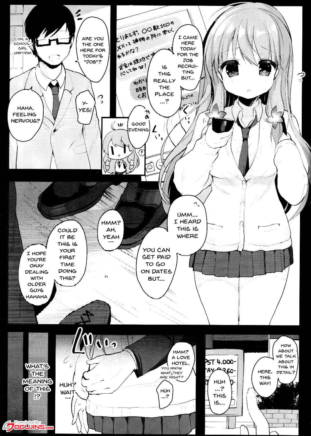 (Junction Box Nagoya) [Chocolate Synapse (Shika Yuno)] Enkou Shitemo Zettai Daijoubu da yo! ...ne? | Just a little compensated dating will be okay!... Right? (Hinabita) [English] [Doujins.com]