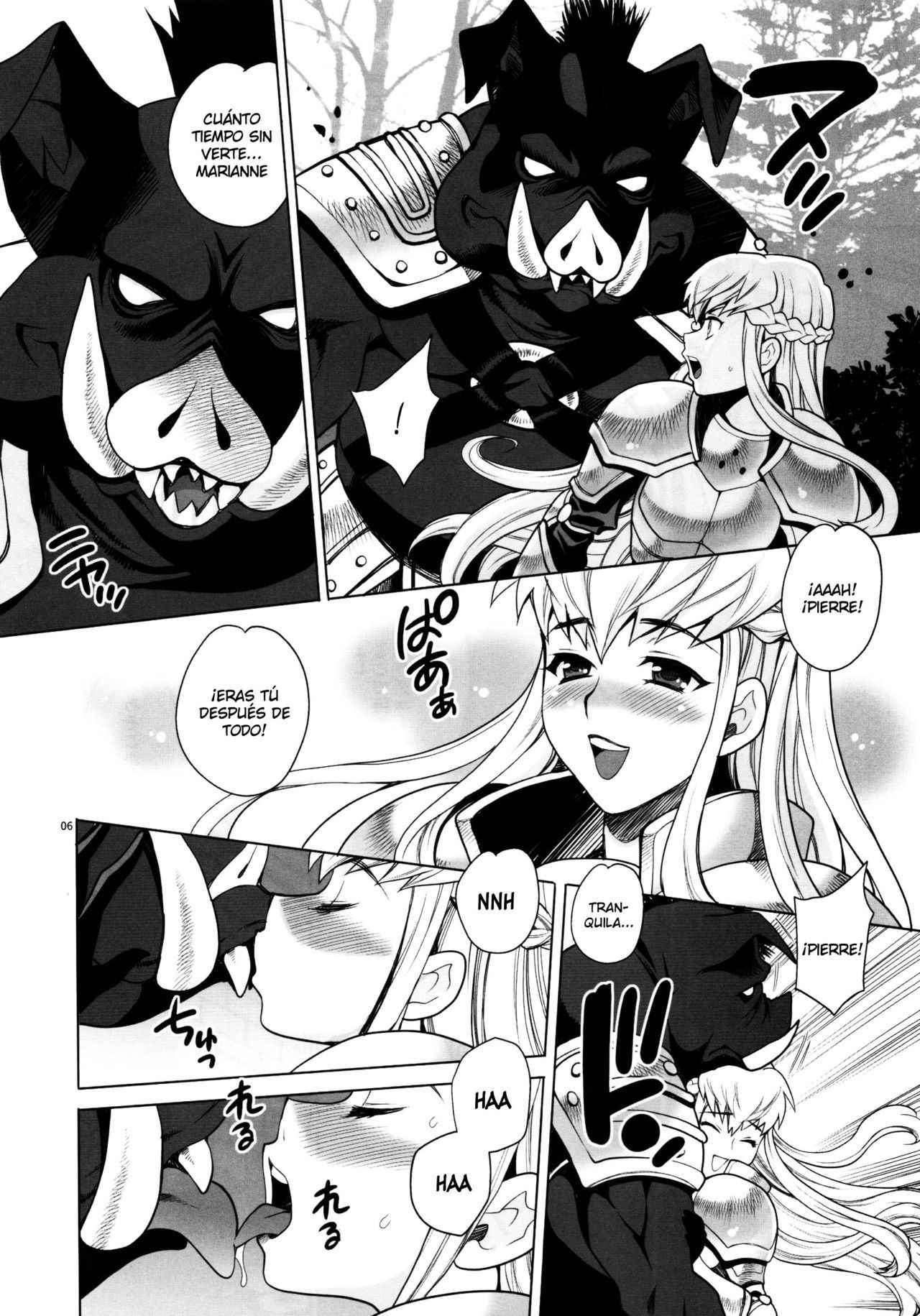 (C89) [Shallot Coco (Yukiyanagi)] Yukiyanagi no Hon 37 Buta to Onnakishi - Lady knight in love with Orc [Spanish] [Vlothx]