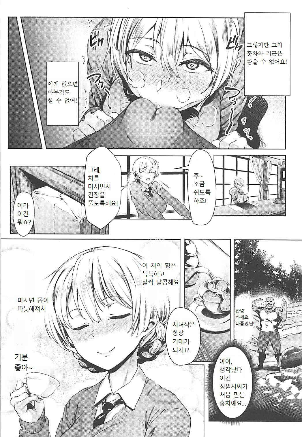 (COMIC1☆13) [CesiumP (Aka Seiryou)] Darjeeling no Himitsu Chakai | 다즐링의 비밀다과회 (Girls und Panzer) [Korean]