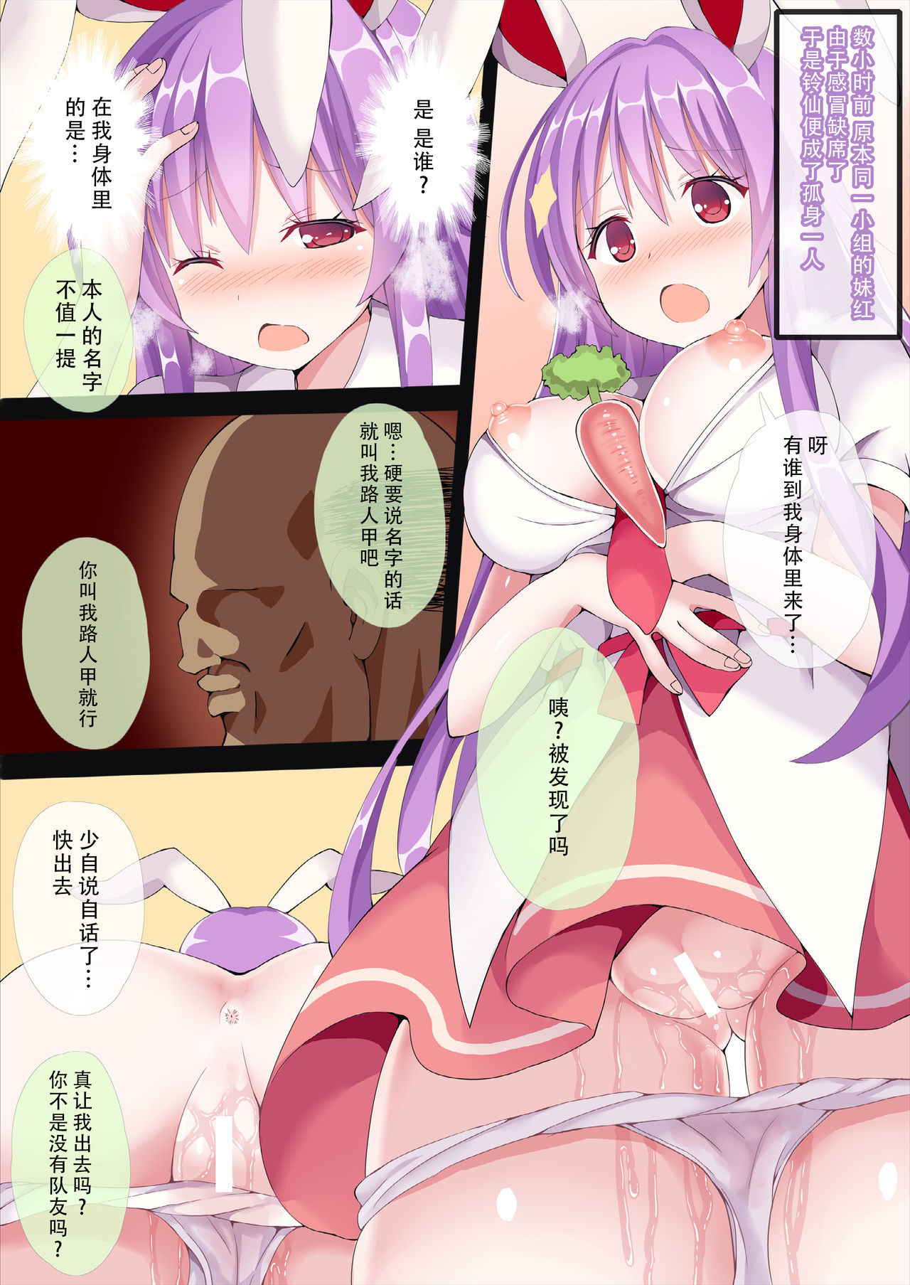 (Reitaisai 15) [Nanmin Festival (Gibuchoko)] Mob Oji-san ga Udonge-chan ni Kanzen Hyoui!? (Touhou Project) [Chinese] [脸肿汉化组]