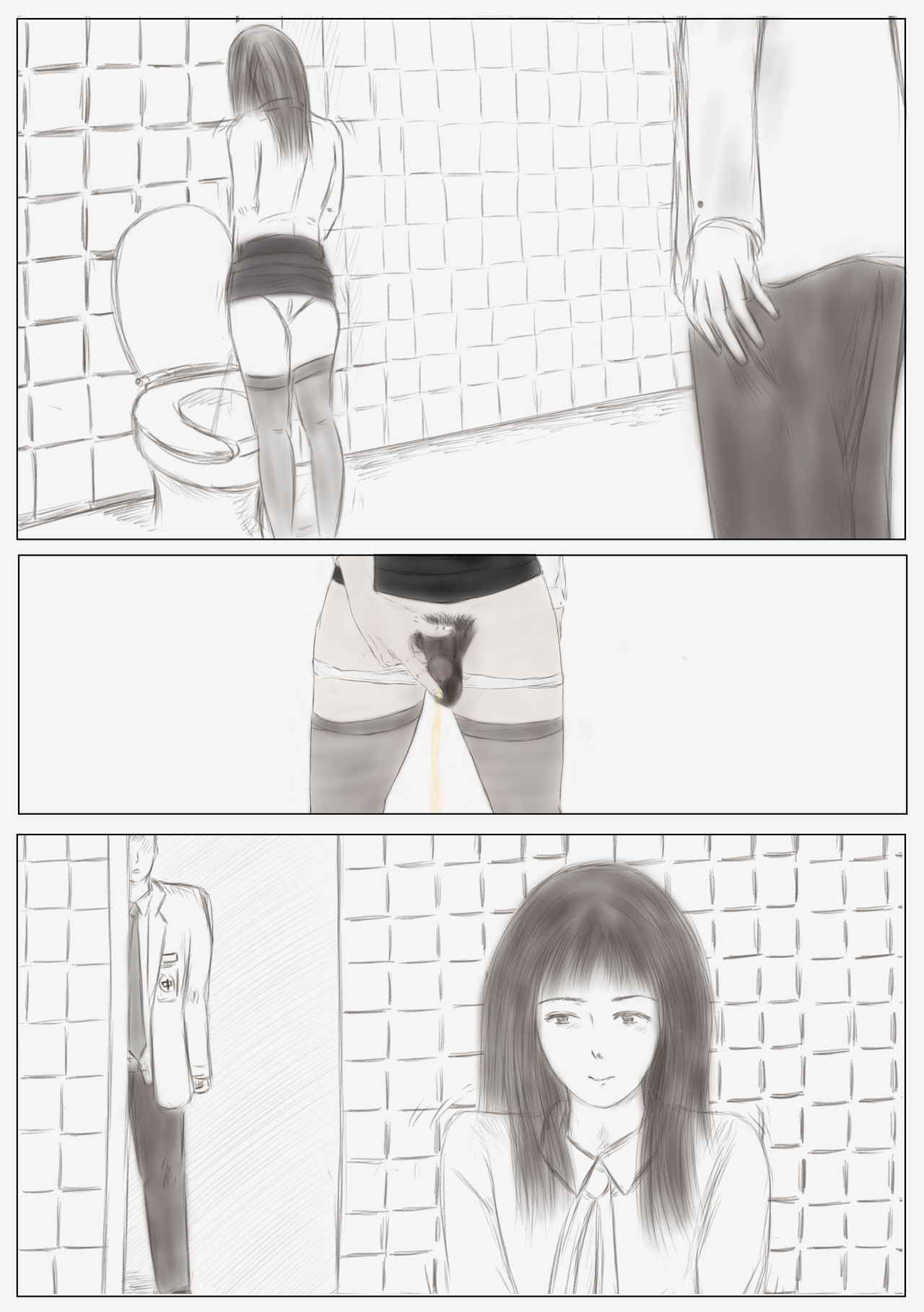 Crossdress teacher in toilet :  toilet rape