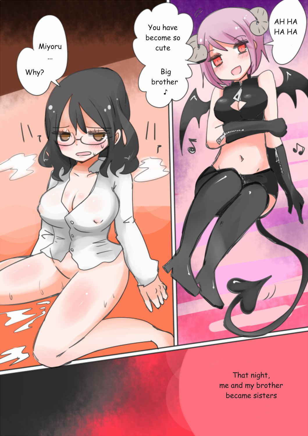 [Murasaki Nyanko Bar (Vae)] Otouto Succubus-ka! Inma no Kyoudai Nyotaika Sakusen 1-2 [English]