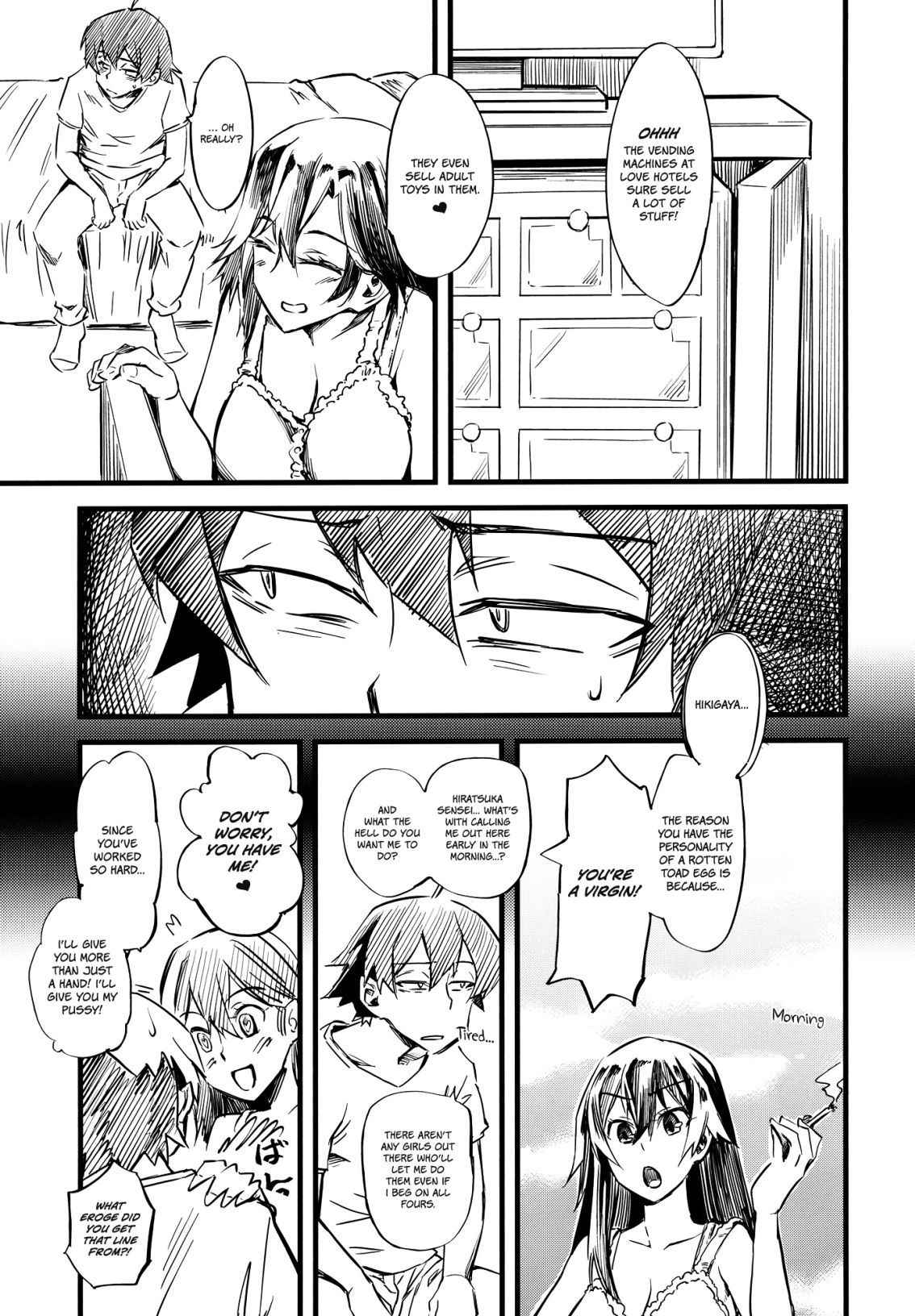 (C84) [Hi-per Pinch (clover)] Service Time (Yahari Ore no Seishun Love Come wa Machigatteiru.) [English] =Red Vodka + Ero Manga Girls= [Decensored]