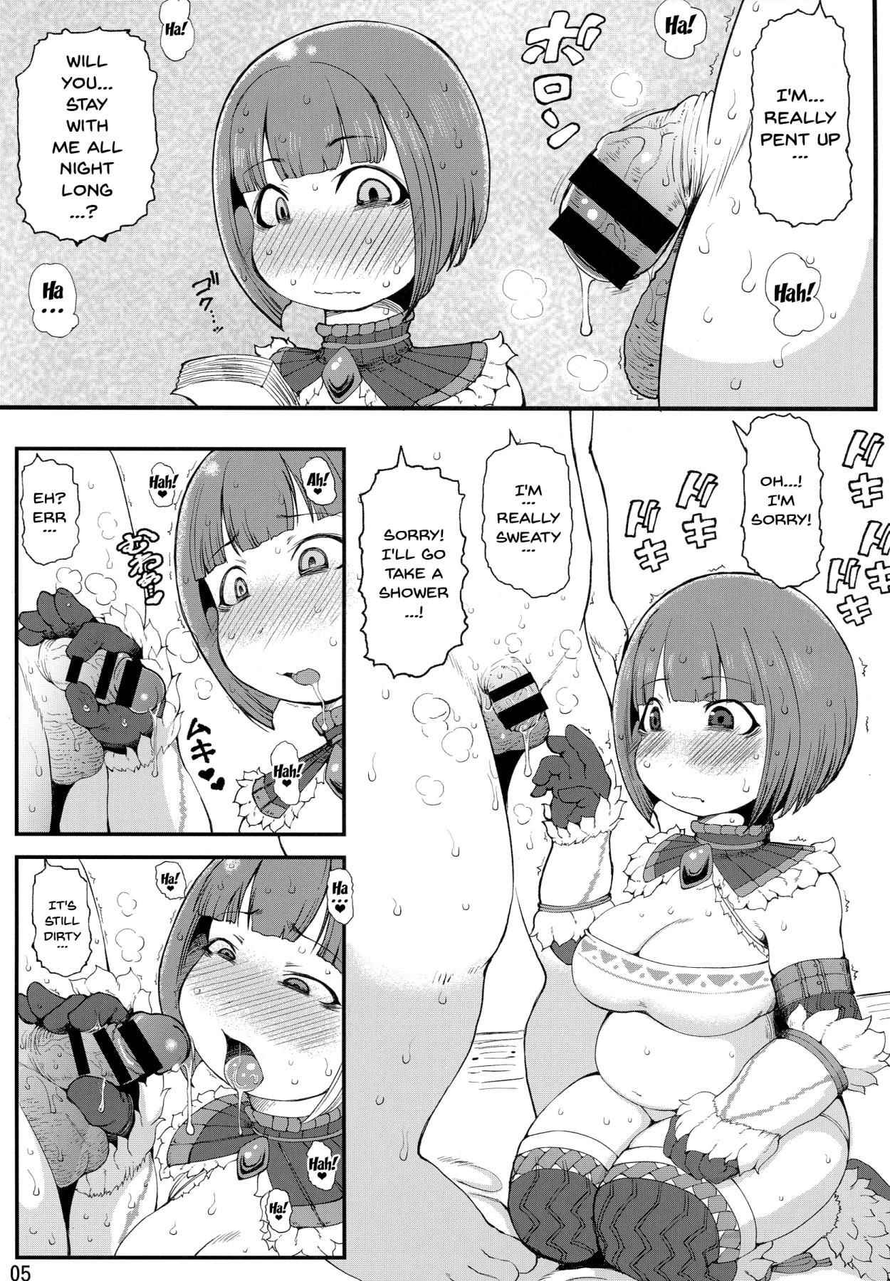 (COMIC1☆13) [Urakaryuu (Ibukichi)] Karyuudo no Taieki | A Hunter's Body Fluids (Monster Hunter) [English] {Doujins.com}