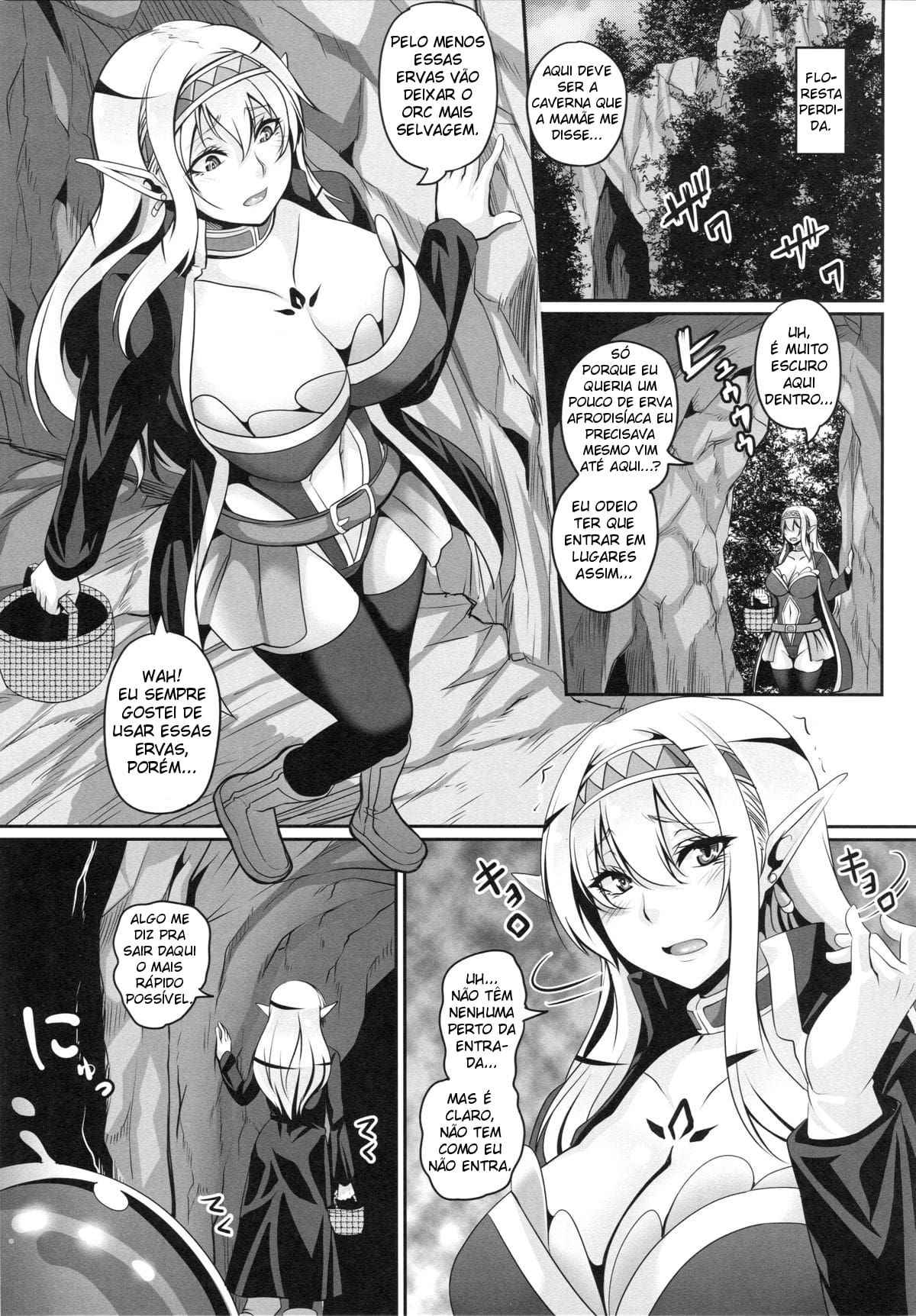 (C89) [Tiramisu Tart (Kazuhiro)] Inran Elf Musume to Slime [Portuguese-BR] [Hentai Season]