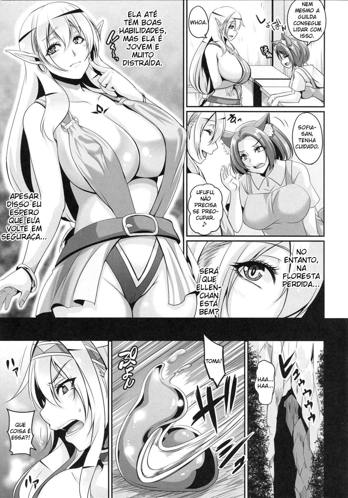 (C89) [Tiramisu Tart (Kazuhiro)] Inran Elf Musume to Slime [Portuguese-BR] [Hentai Season]