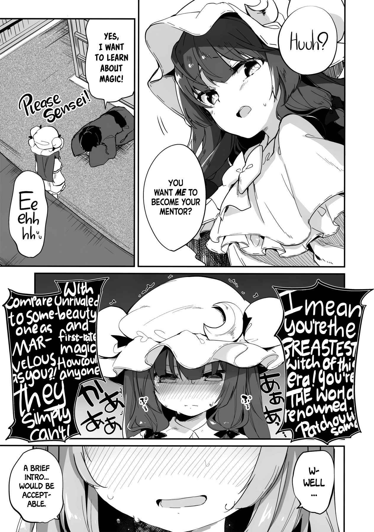 (Reitaisai 15) [Kedama Gyuunyuu (Tamano Kedama)] Patchouli Sensei ga Oshiete Kureru | Teach me Patchouli Sensei (Touhou Project) [English] =White Symphony=