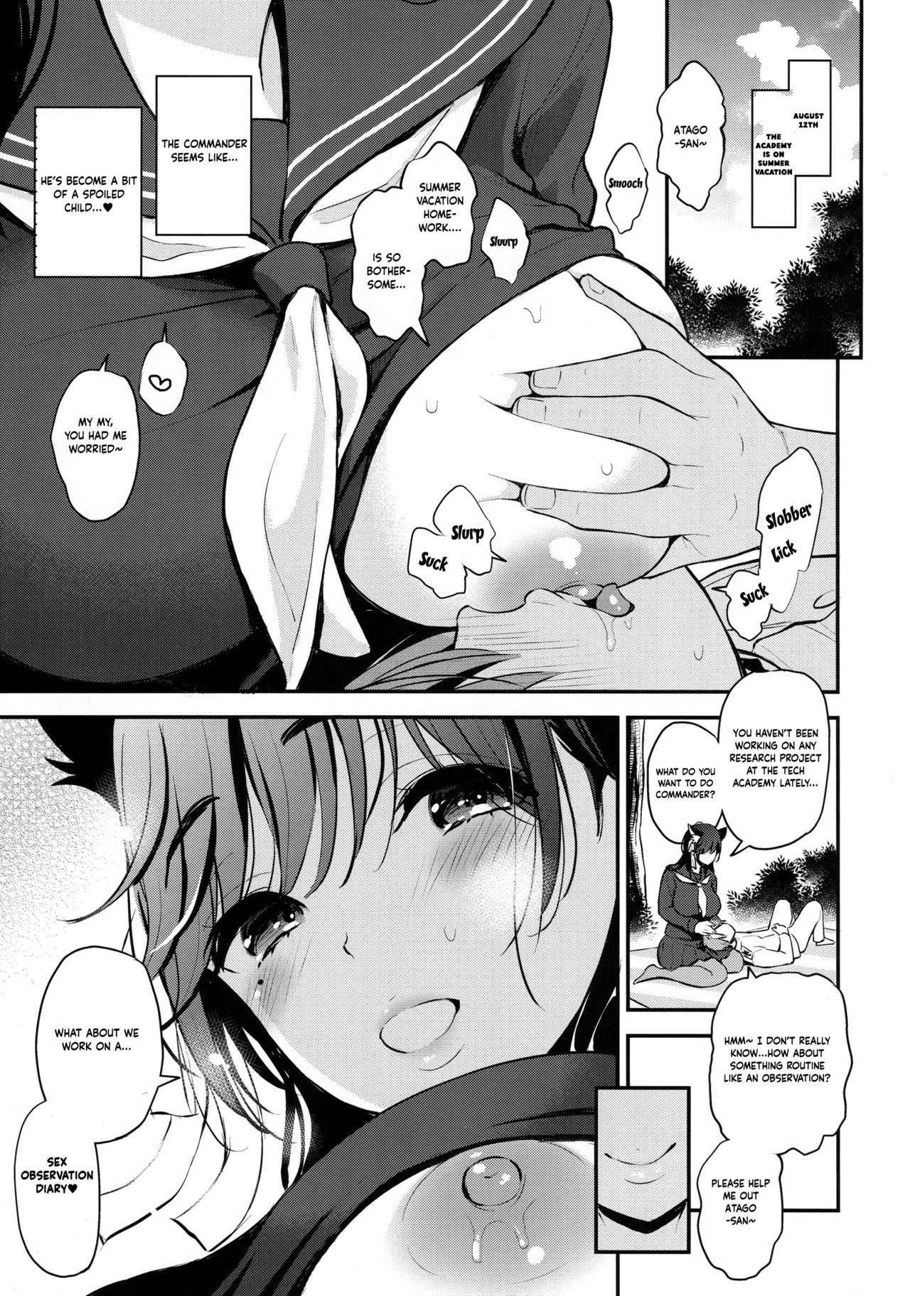 (C94) [Tengu Kotengu (Kotengu)] Boku to Atago Onee-san no Natsuyasumi Sei Kansatsu Nikki (Azur Lane) [English] [Manabe.moe]