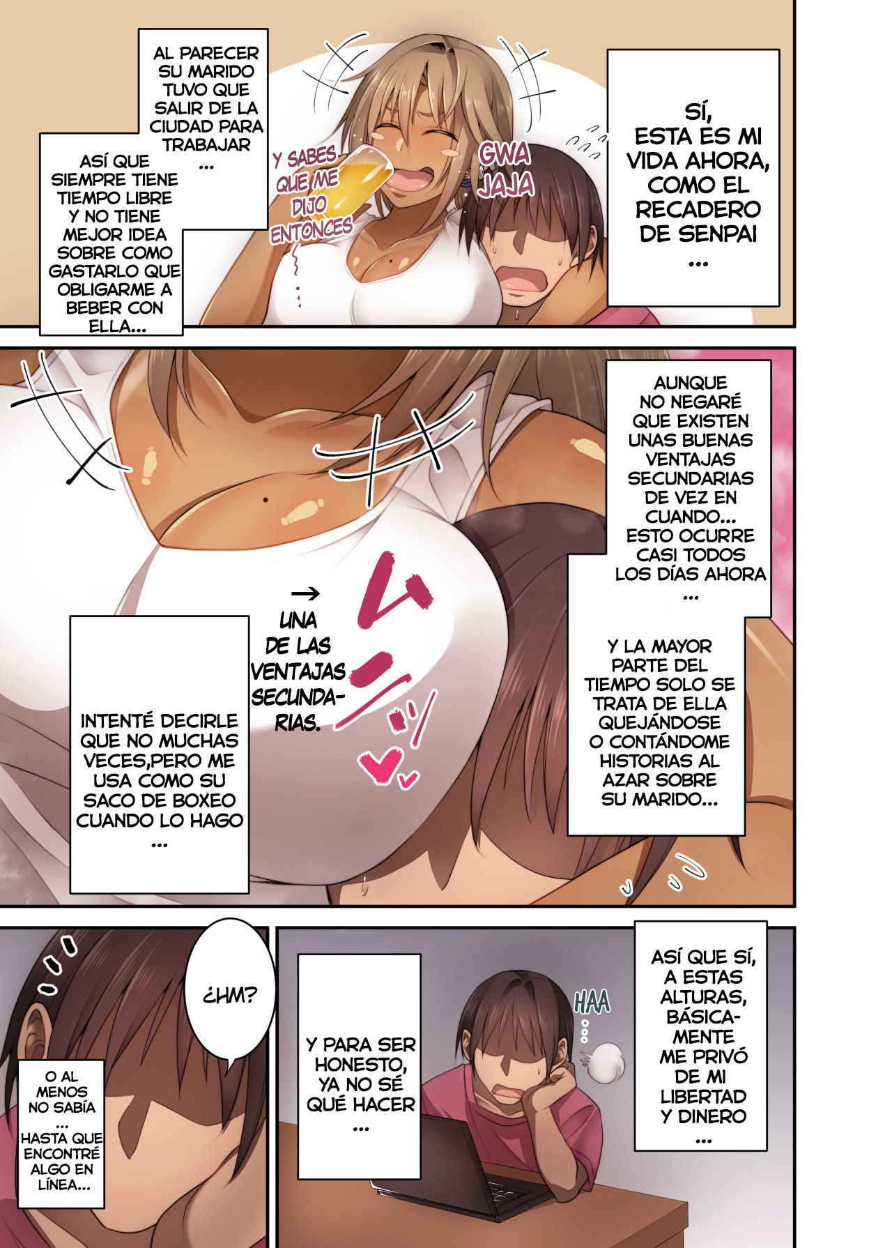 [Mousou Engine (Korotsuke)] Izen to Shite Nigate na Senpai (Hitozuma) o Otosu Hanashi [Spanish] [NTINFS]