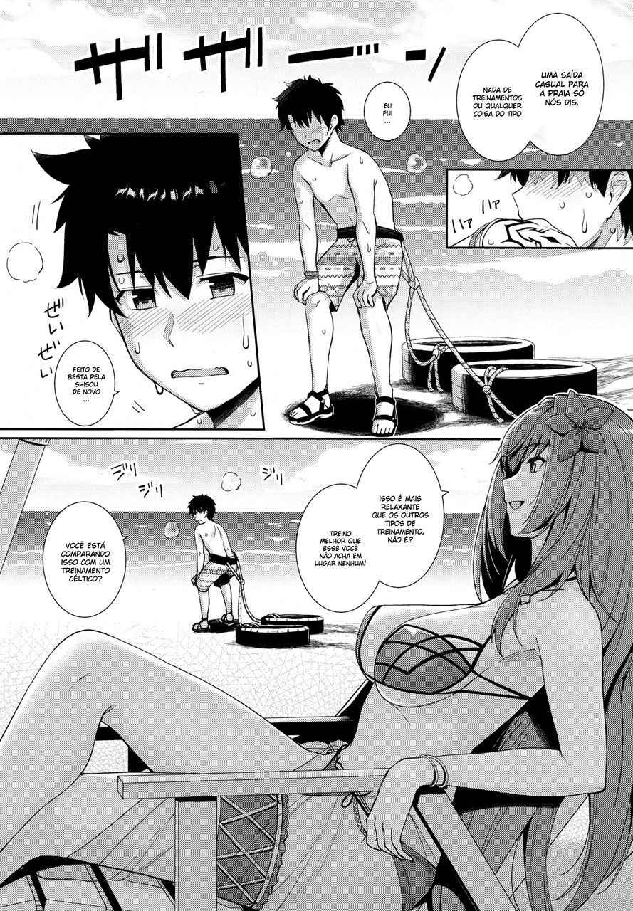 (C94) [Royal Bitch (haruhisky)] Mizugi Shishou to Koibito Ecchi Suru Hon. | Swimsuit Shishou and Her Lover (Fate/Grand Order) [Portuguese-BR] [DiegoVPR]