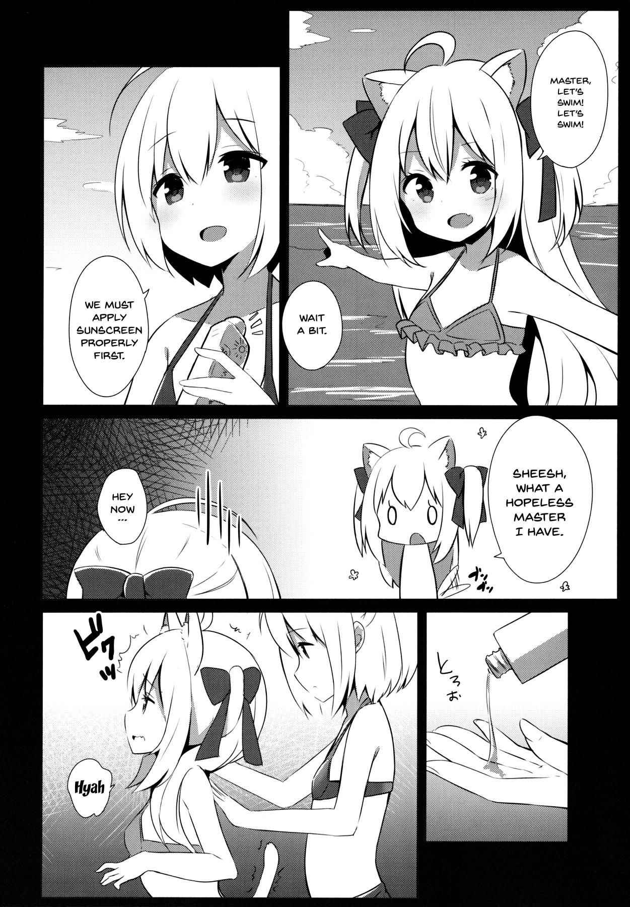 (C94) [croix crown (Mimura Zaja)] Goshujin-sama to Koneko no Midareta Summer Vacation | Master And Koneko's Confusing Summer Vacation [English] {Doujins.com}