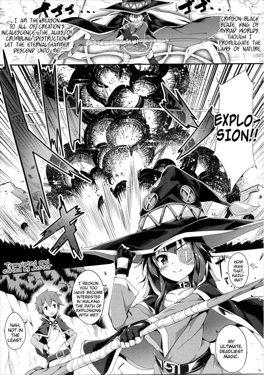 (COMIC1☆10) [Otukimi Koubo (Akizora Momidi)] Megumin no Bakuretsu Mahou After | Megumin's Explosion Magic After (Kono Subarashii Sekai ni Syukufuku o!) [English] [Juster]