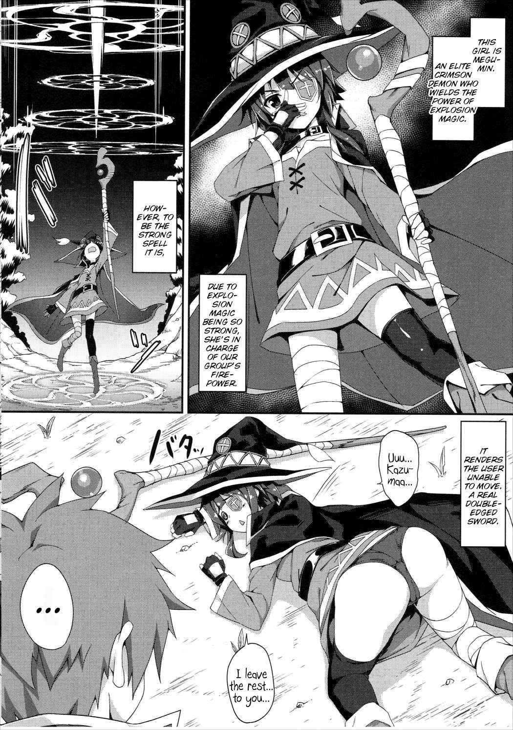 (COMIC1☆10) [Otukimi Koubo (Akizora Momidi)] Megumin no Bakuretsu Mahou After | Megumin's Explosion Magic After (Kono Subarashii Sekai ni Syukufuku o!) [English] [Juster]