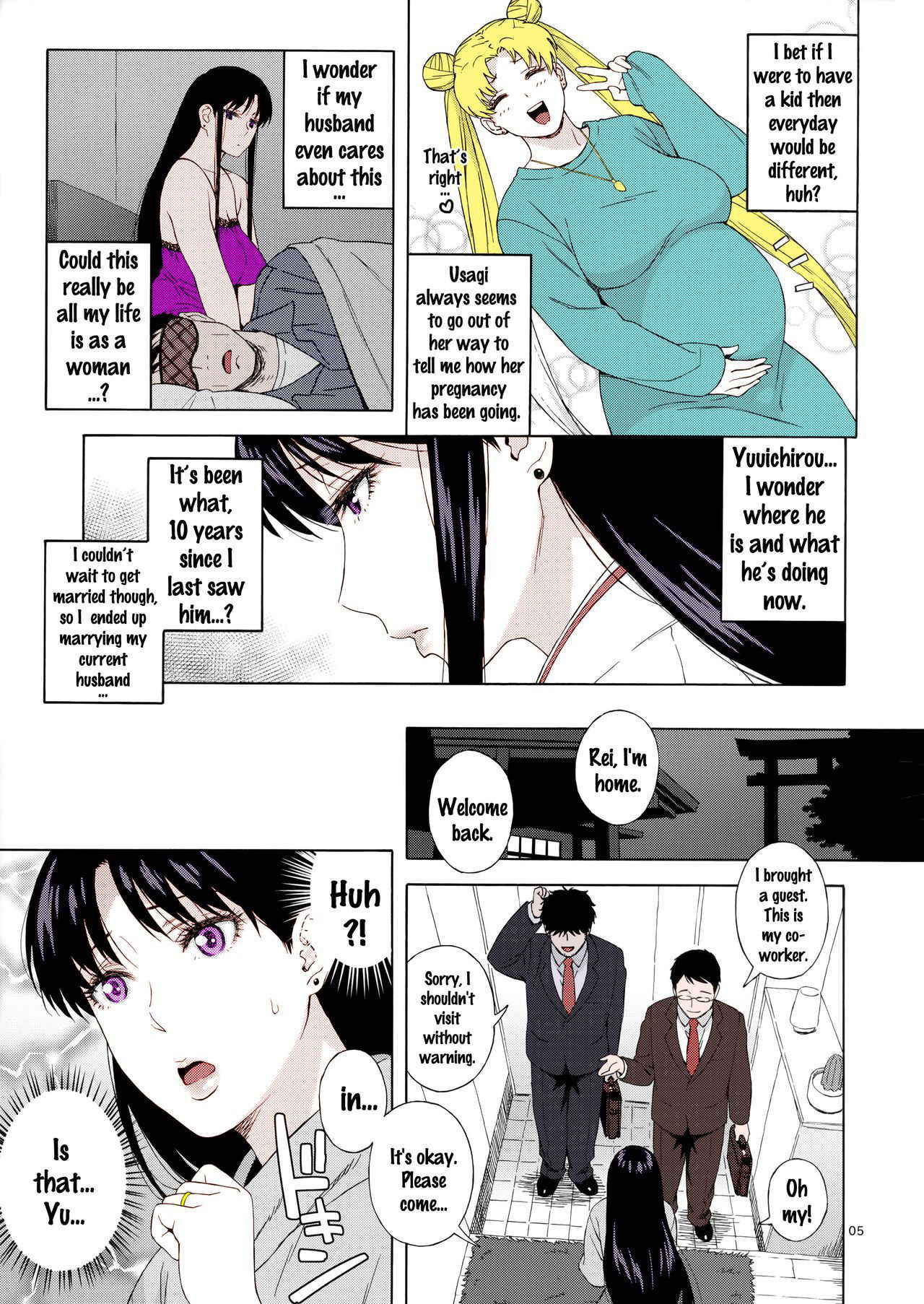 (C91) [666PROTECT (Jingrock)] Ano Hito ni Nita Hito [Hitozuma Rei-chan no Yuuutsu] (Bishoujo Senshi Sailor Moon) [English] {doujins.com} [Colorized]