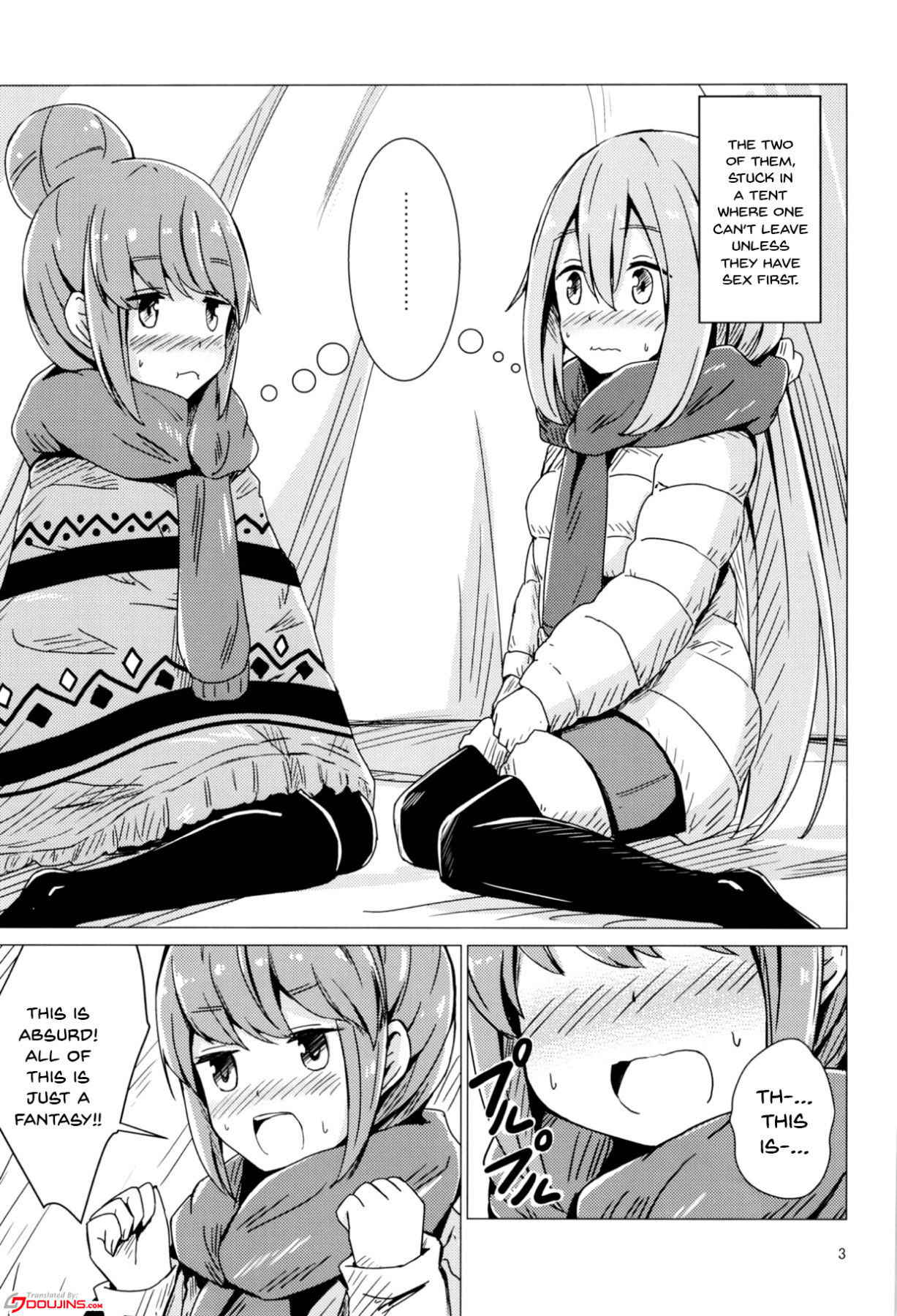 (C94) [Aiirosakura (Aikawa Ryou)] Sex Shinai to Derenai Tent ni Tojikomerareta NadeRin | Nade And Rin Were Trapped Inside Their Tent Unless They Had Sex (Yuru Camp) [English] {Doujins.com}