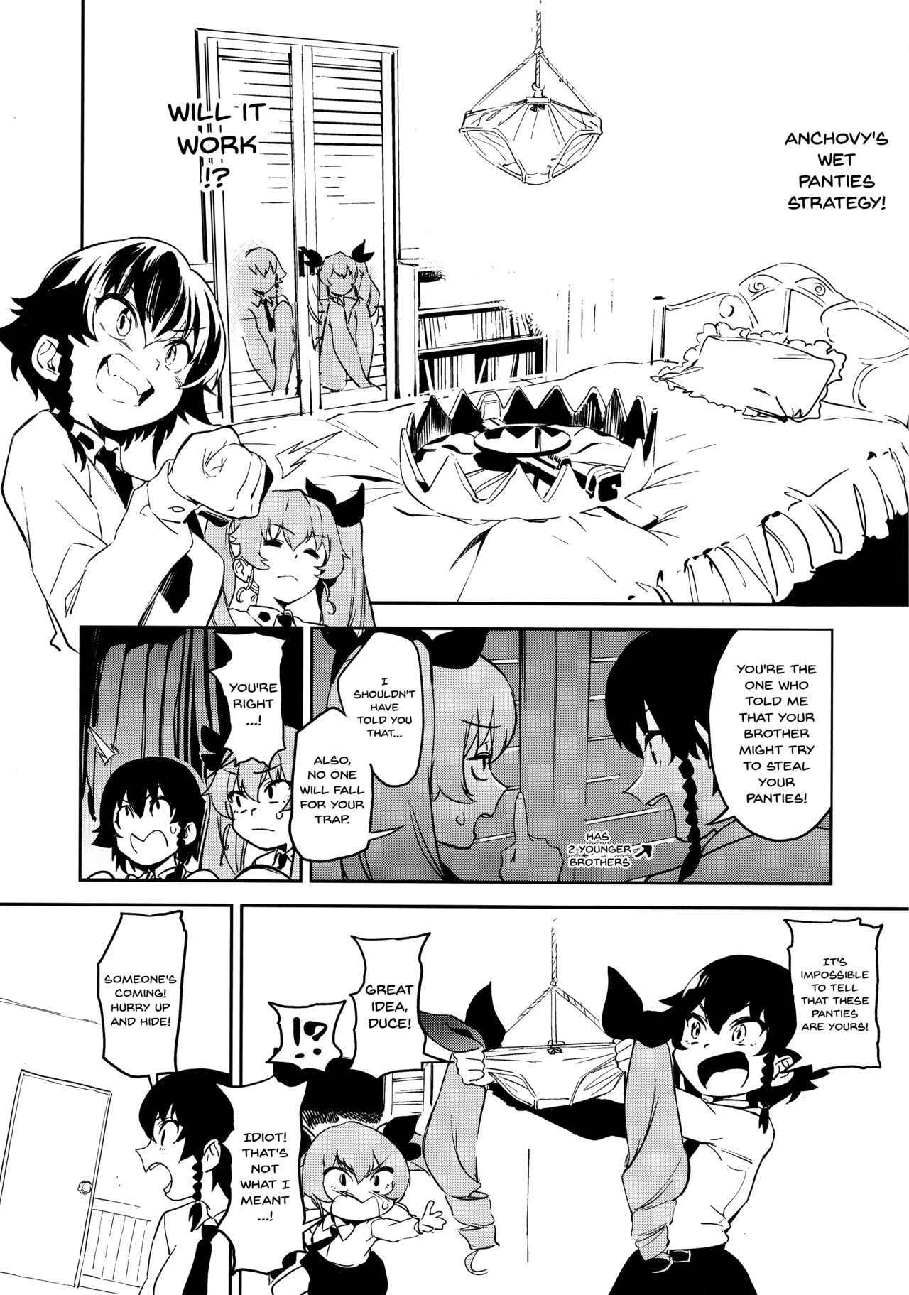 (COMIC1☆13) [Camrism (Kito Sakeru)] Anchovy Nee-san no Bouillon Panty Sakusen-ssu! (Girls und Panzer) [English] [Doujins.com]