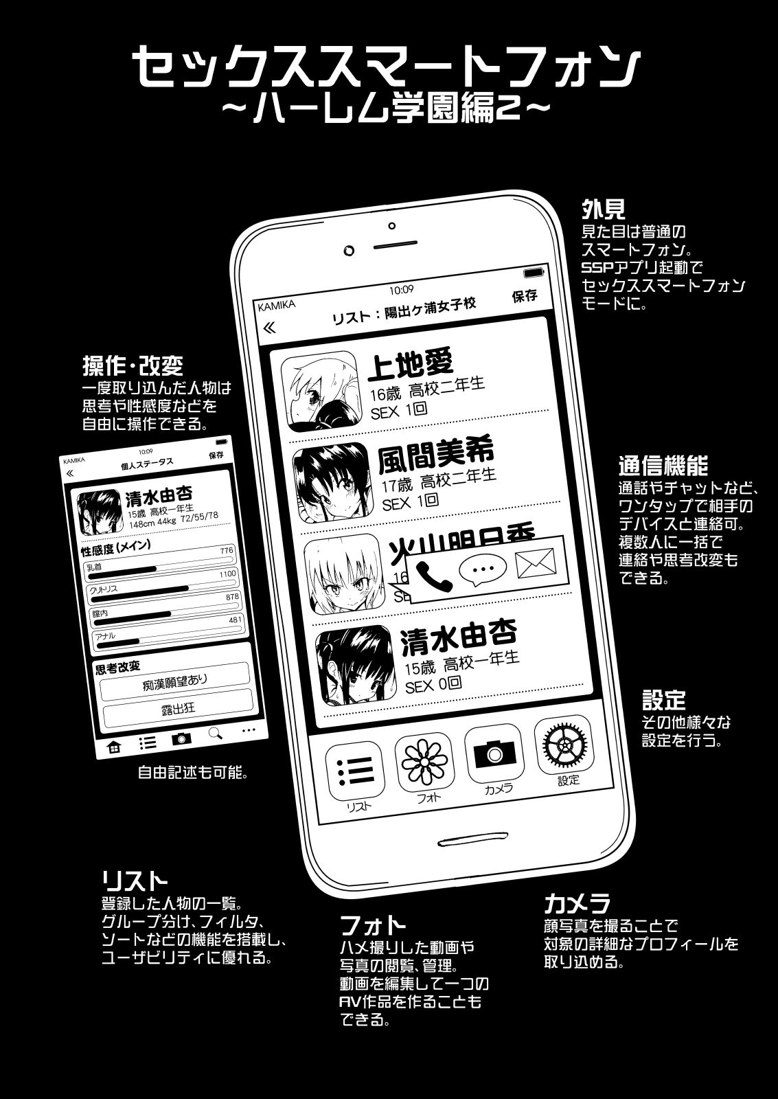 [Kamikadou (Ginyou Haru)] SEX SMART PHONE ~Harem Gakuen Hen 2~ [Digital]