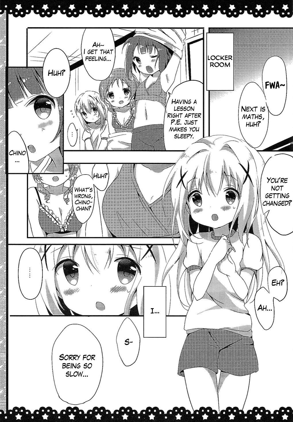 (COMIC1☆10) [Ame Usagi (Amedamacon)] Chino-chan Bra Tsukete Naino!? (Gochuumon wa Usagi desu ka?) [English]