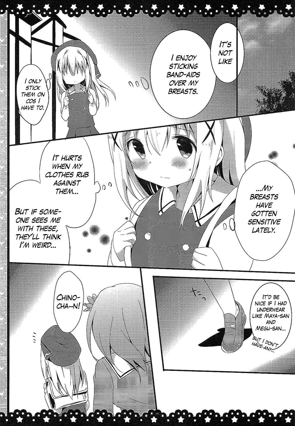 (COMIC1☆10) [Ame Usagi (Amedamacon)] Chino-chan Bra Tsukete Naino!? (Gochuumon wa Usagi desu ka?) [English]