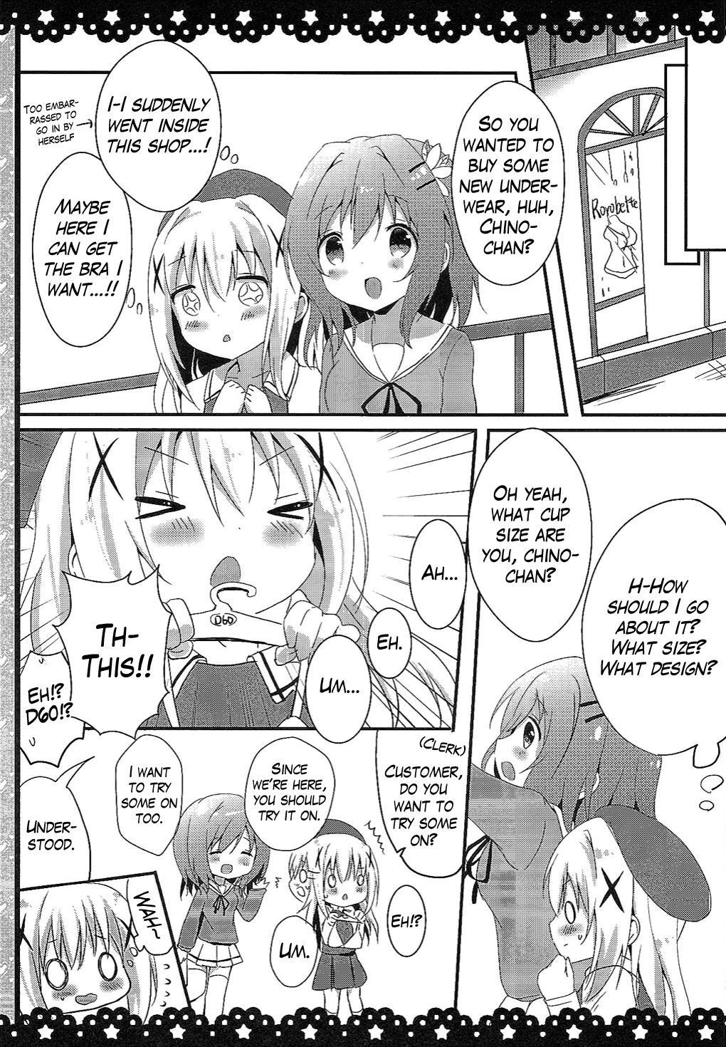 (COMIC1☆10) [Ame Usagi (Amedamacon)] Chino-chan Bra Tsukete Naino!? (Gochuumon wa Usagi desu ka?) [English]