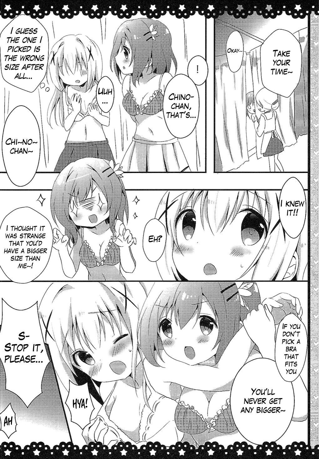 (COMIC1☆10) [Ame Usagi (Amedamacon)] Chino-chan Bra Tsukete Naino!? (Gochuumon wa Usagi desu ka?) [English]