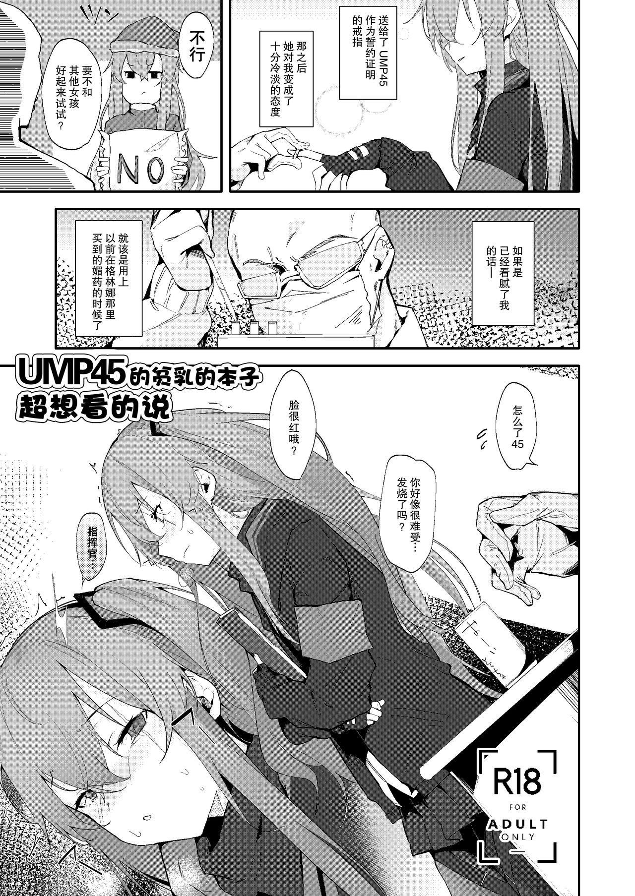 (C95) [GreenHouse (Uno Ryoku)] UMP45 no Chippai ga Mitakunaru Hon | UMP45的贫乳的本子超想看的说 (Girls Frontline) [Chinese] [无毒汉化组]