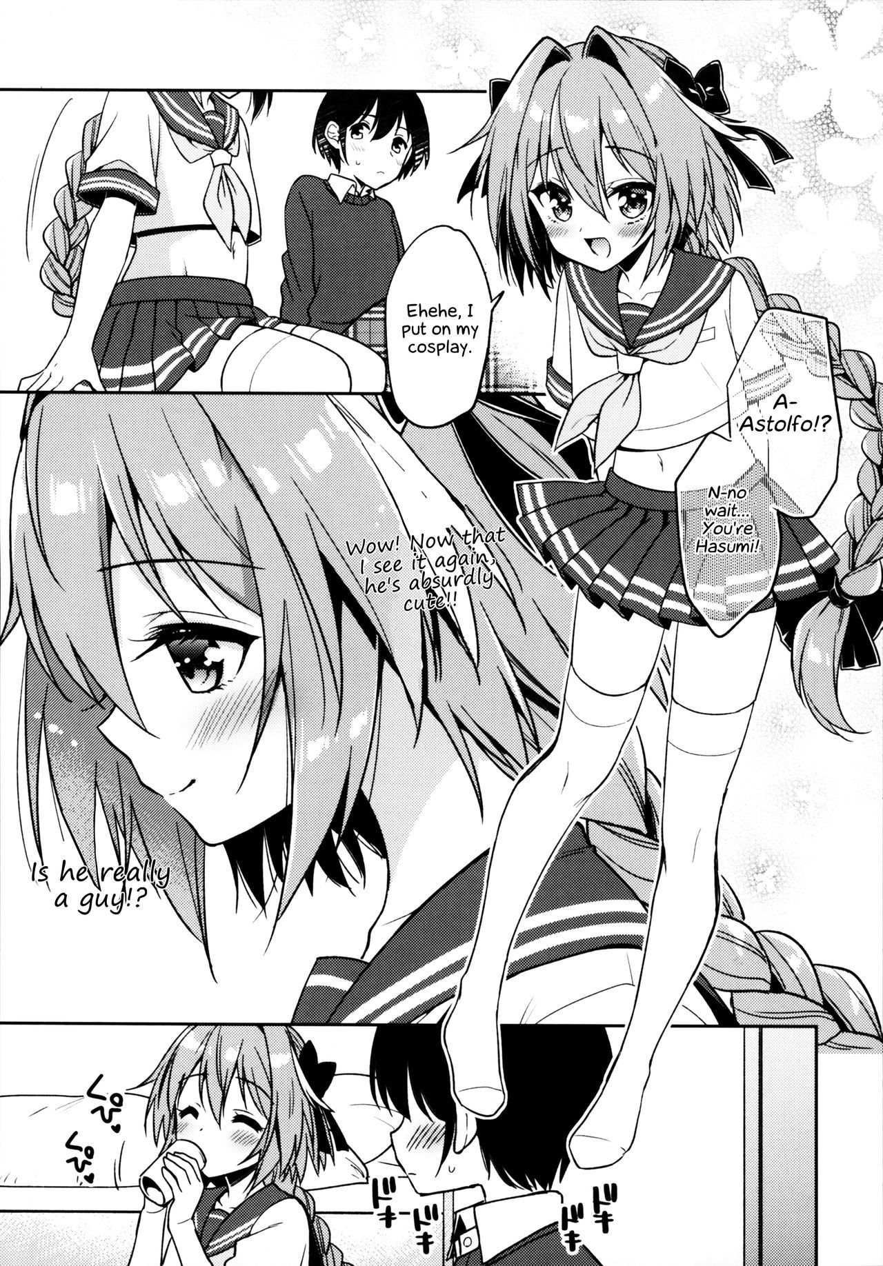 (C95) [R*kaffy (Aichi Shiho)] Astolfo Cos no Kouhai ni Kokuhaku Sarete Sex Shita Hanashi | A Story About My Astolfo Cosplaying Kouhai (♂) Confessing His Love and Having Sex. (Fate/Grand Order) [English] [EHCOVE]