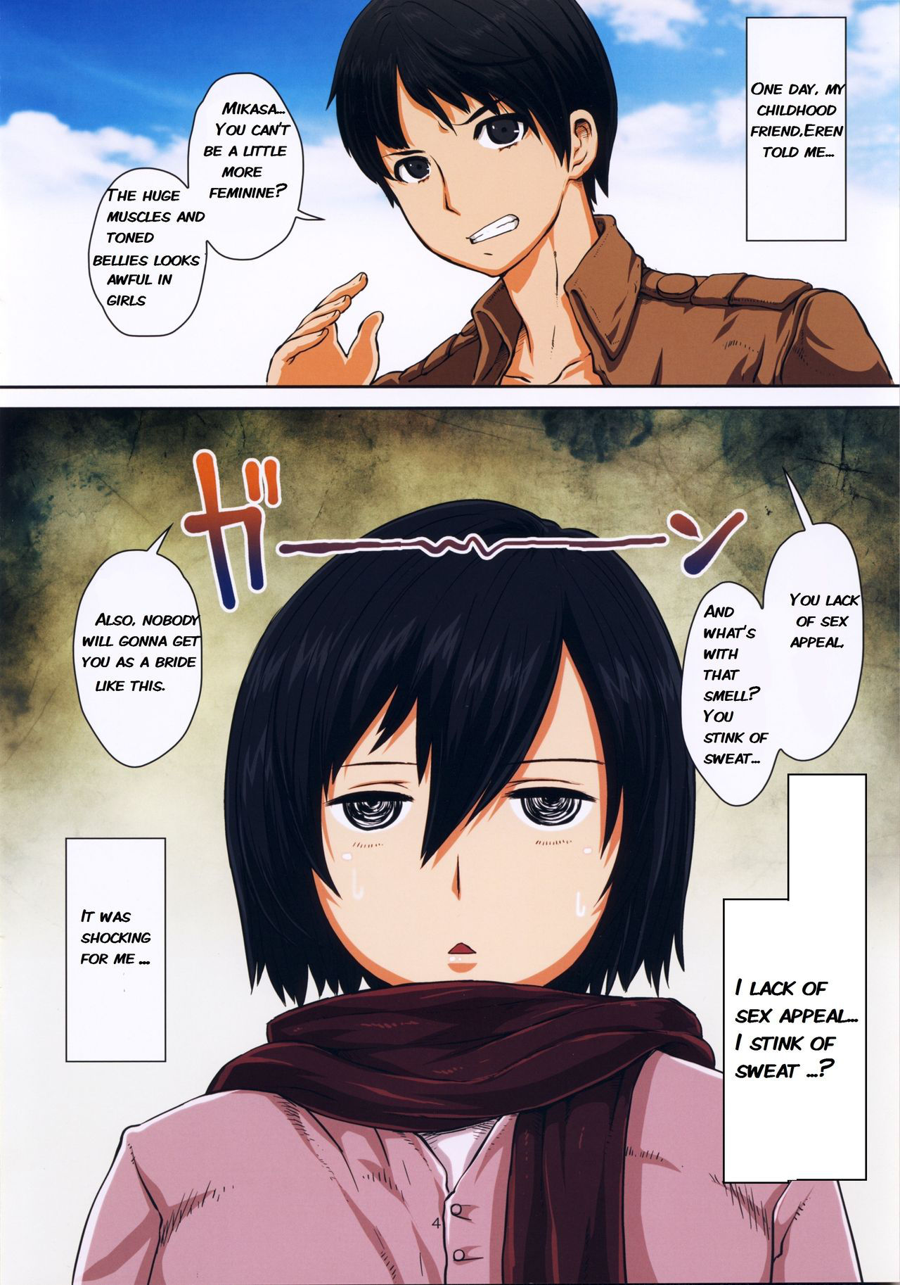 (C85) [8graphica (Yoshitama Ichirou, Nanakichi.)] Fukkin Joshi Mikasa Ackerman wa Taishuu ga Ki ni naru Otoshi goro. (Shingeki no Kyojin) [English]