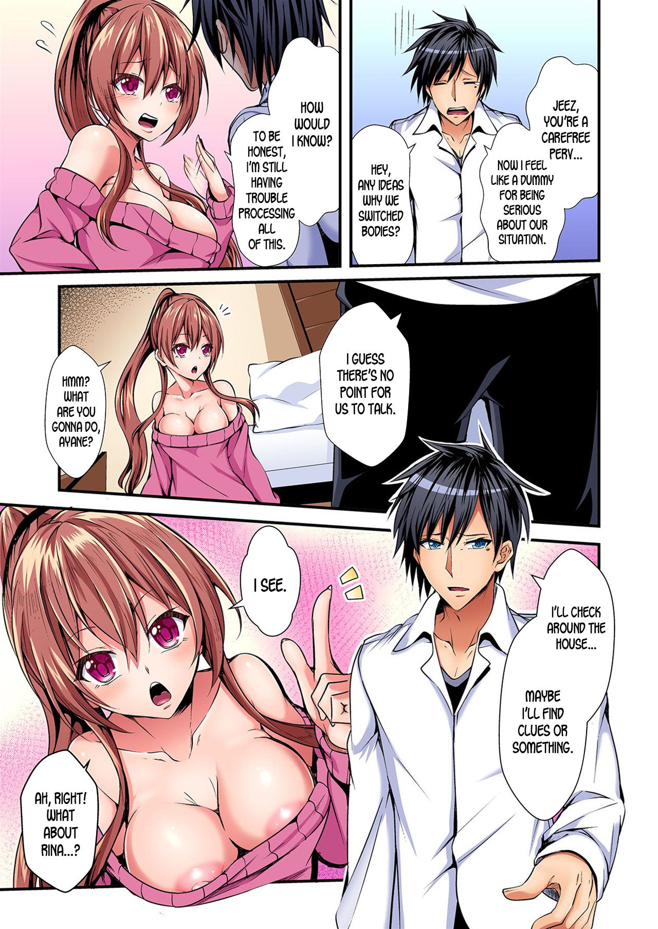 [Suishin Tenra] Switch bodies and have noisy sex! I can't stand Ayanee's sensitive body ch.1-3 [desudesu]