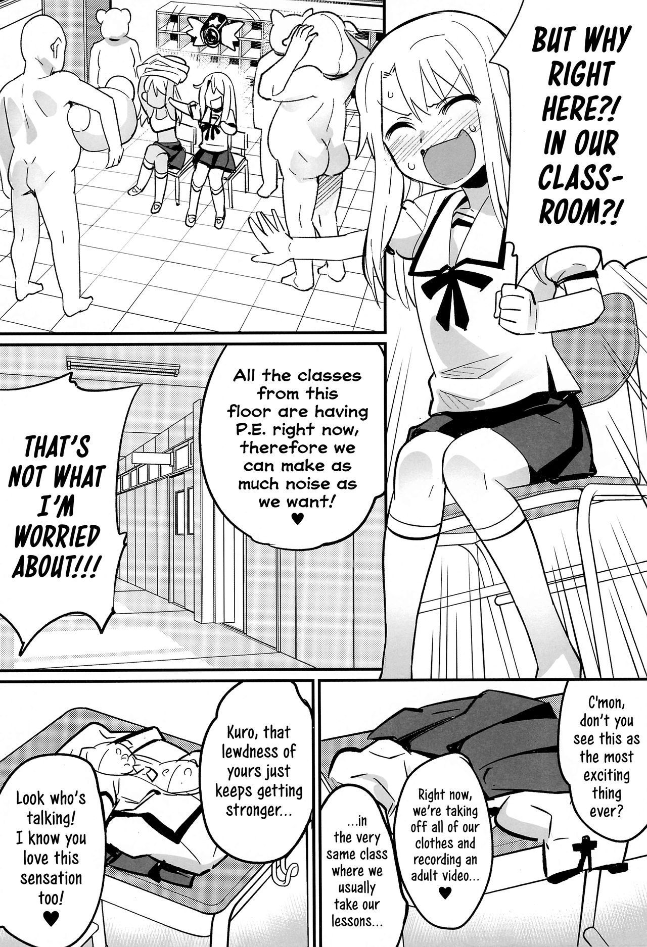 (C94) [774house (774)] Illya to Kuro no Dohentai Kounai Roshutsu Sex!! | Illya and Kuro, the Kinky Girls having Public Sex at their School! (Fate/kaleid liner Prisma Illya) [English] [ATF]