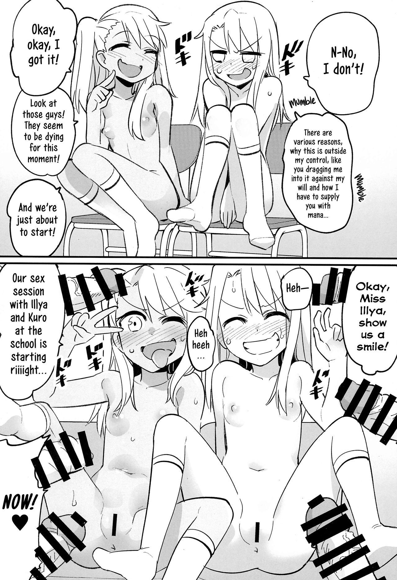 (C94) [774house (774)] Illya to Kuro no Dohentai Kounai Roshutsu Sex!! | Illya and Kuro, the Kinky Girls having Public Sex at their School! (Fate/kaleid liner Prisma Illya) [English] [ATF]