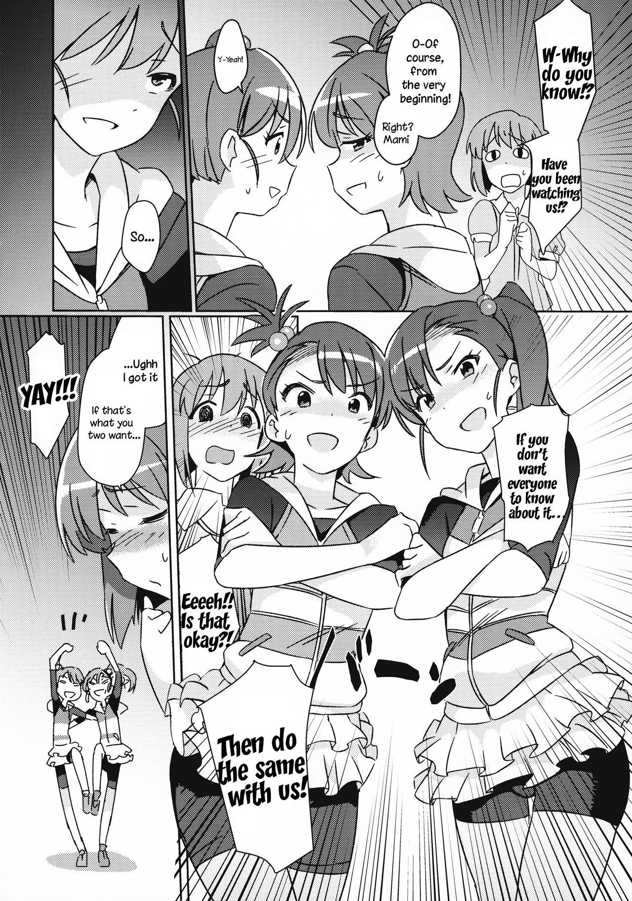 (C95) [Suimitsutou Koubou (Momo no Suidousui)] Yuki Chinpo - Futanari Yukiho to Ami Mami ga Himitsu no Tokkun Suru Hon (THE IDOLM@STER) [English] [TreePerception]