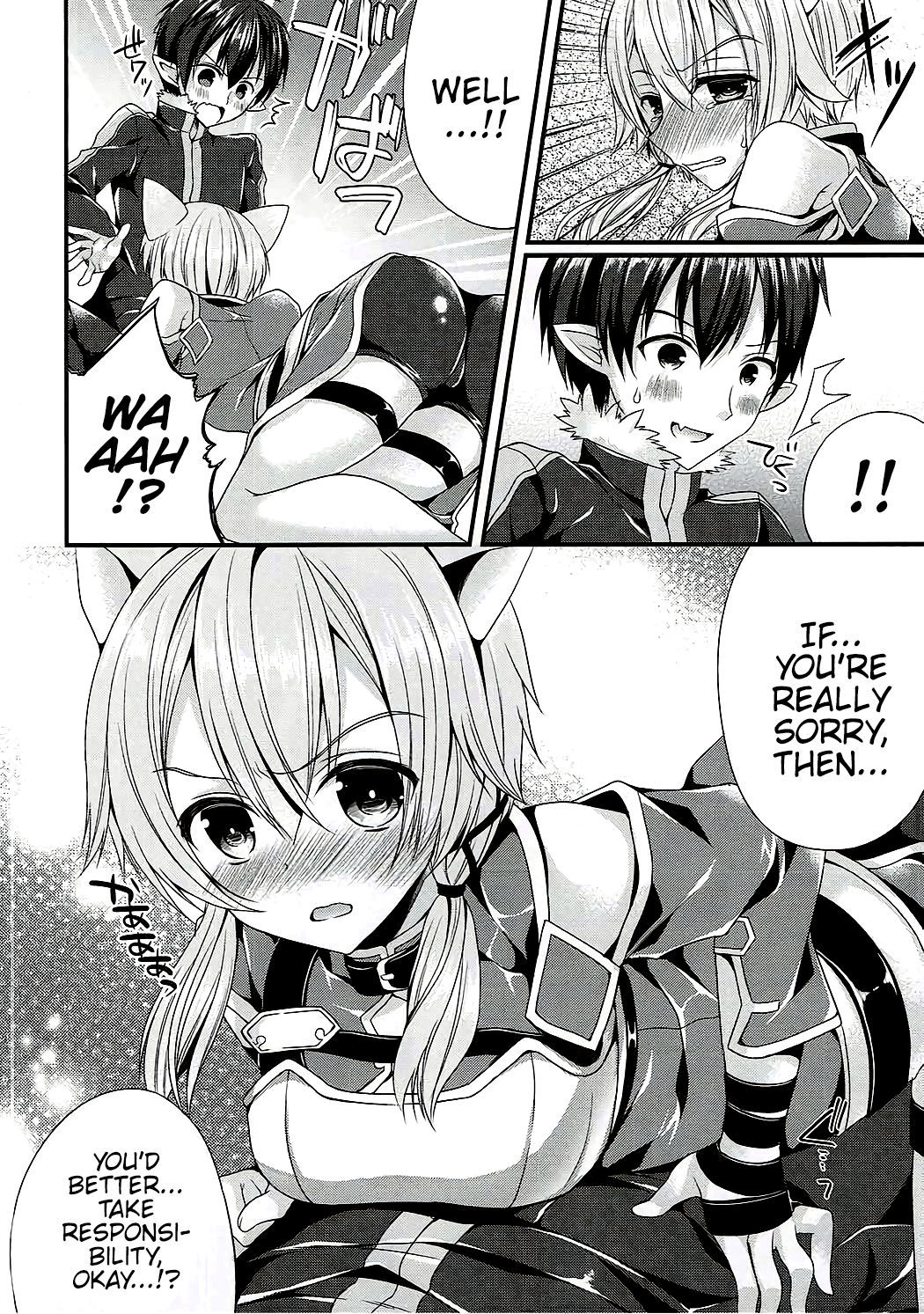 (C87) [Gachapin Mukku. (Mukai Kiyoharu)] Itazura Shippo (Sword Art Online) [English] {Hennojin}