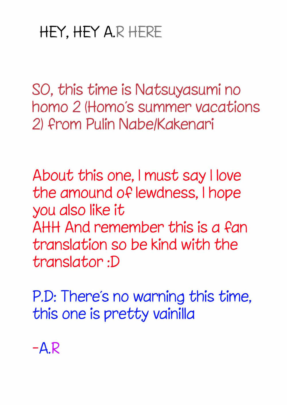 [PULIN Nabe (kakenari)] Natsuyasumi no Homo 2 [English][Digital]