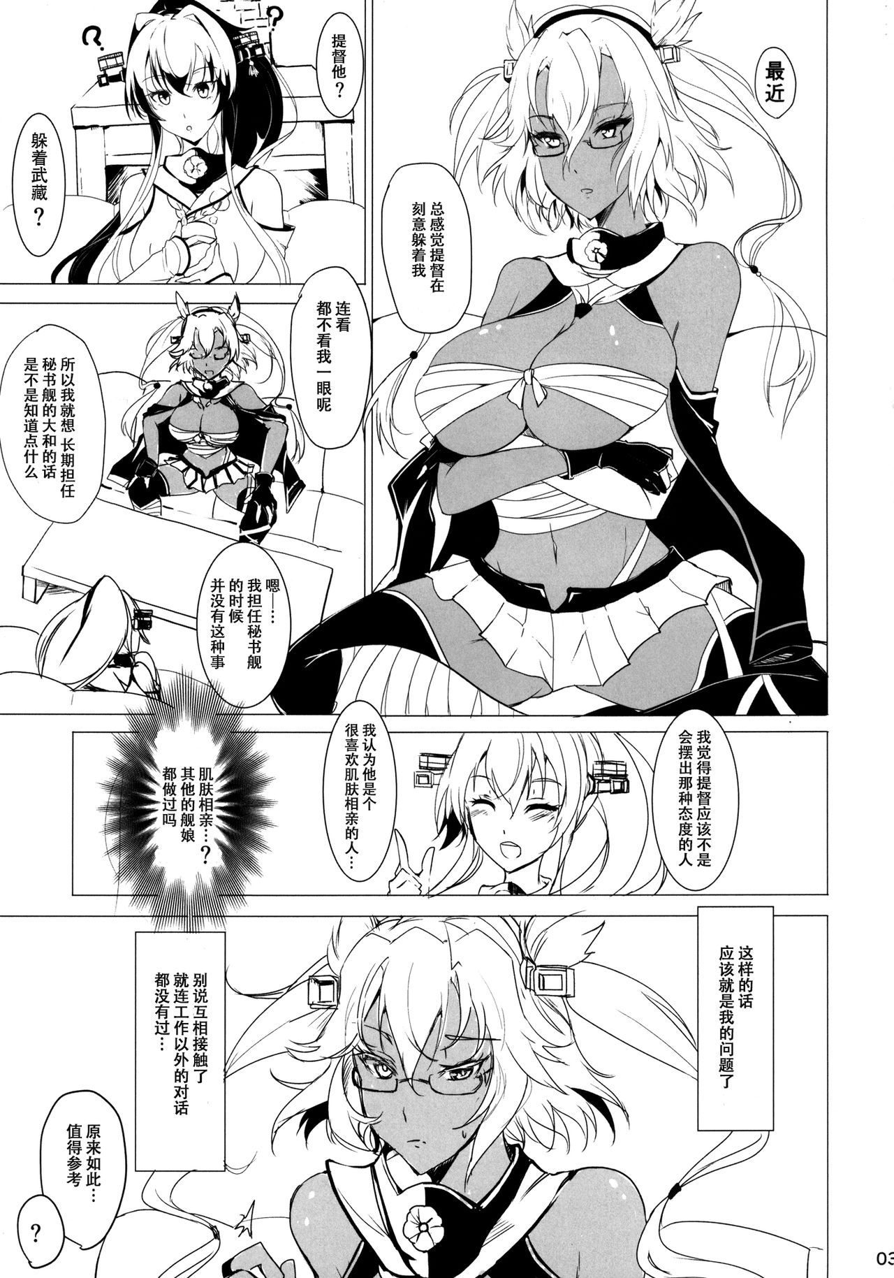 (C85) [Kuronisiki (Takaharu)] Musashi no Taion (Kantai Collection -KanColle-) [Chinese] [脸肿汉化组]