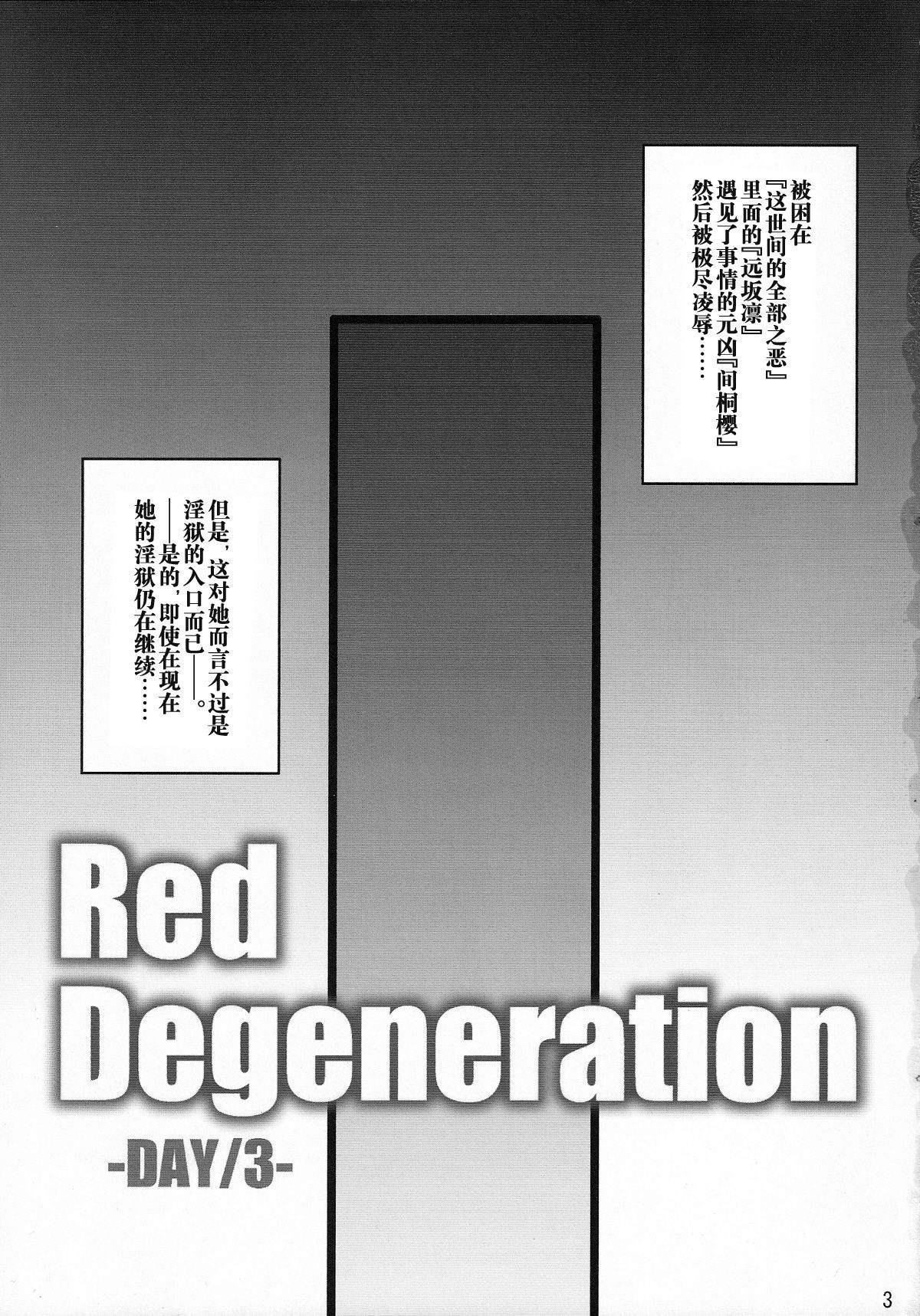 (COMIC1☆2) [H.B (B-RIVER)] Red Degeneration -DAY/3- (Fate/stay night) [Chinese] [不咕鸟汉化组]