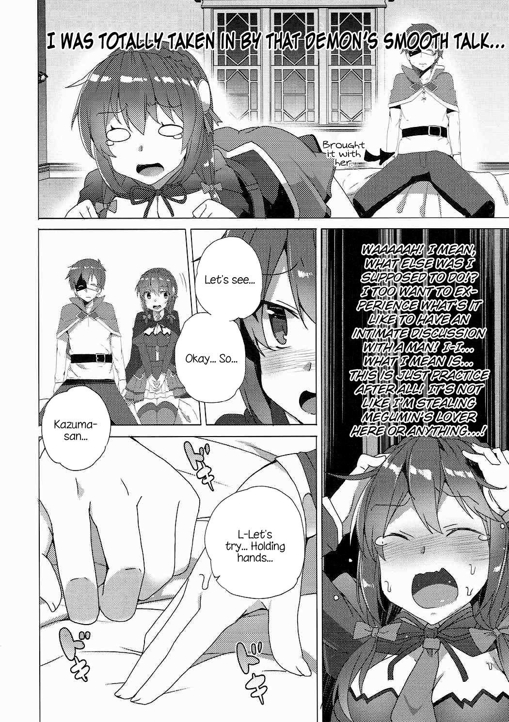 (C90) [Waffle Doumeiken (Tanaka Decilitre)] Kono Subarashii Kouma no Musume-tachi to 3P o! | Threesome with These Wonderful Crimson Demon Girls! (Kono Subarashii Sekai ni Syukufuku o!) [English] [Juster]