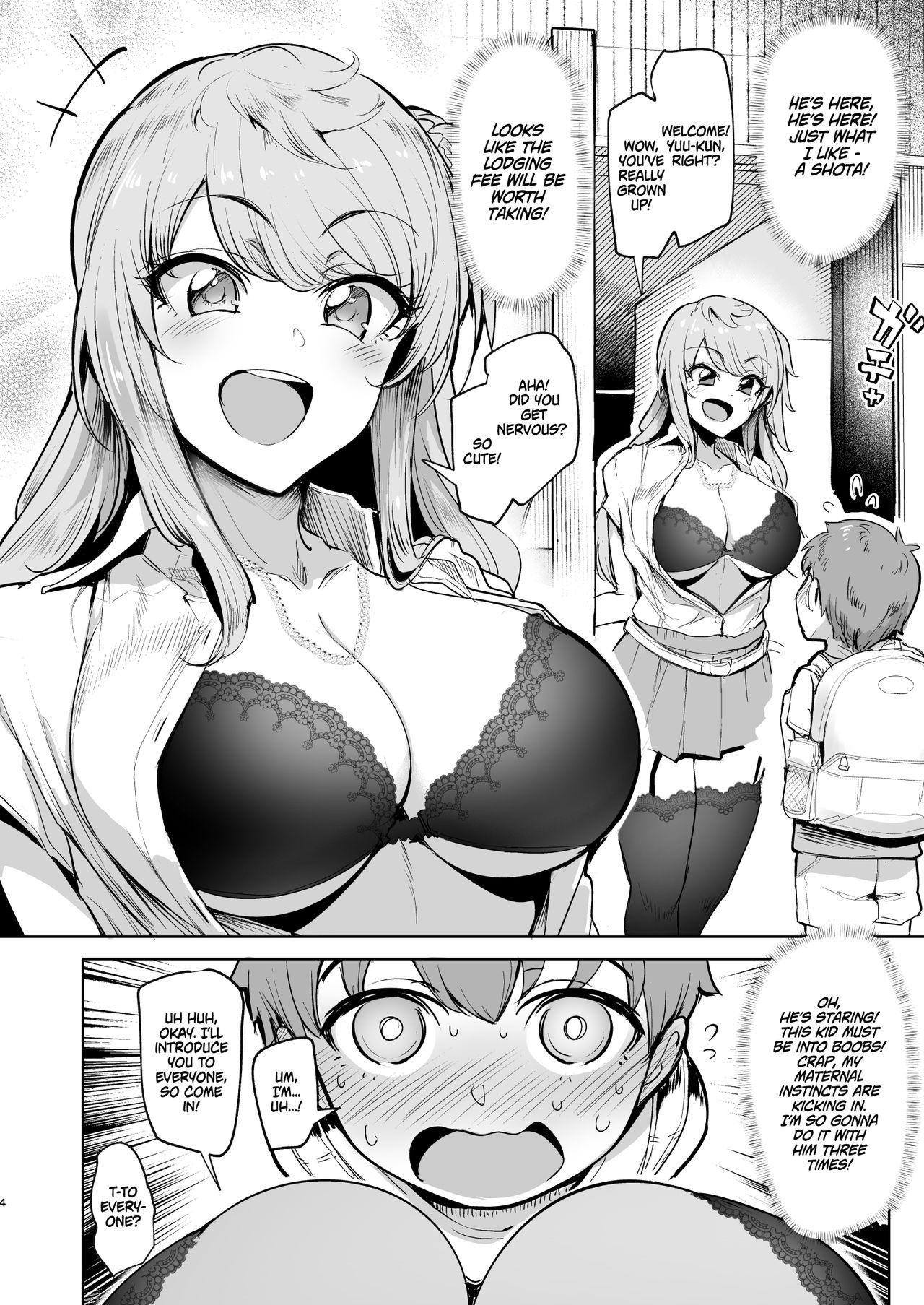 [A Gokuburi (Sian)] Otomari Shita no wa H na Gal Onee-chan-tachi no Ouchi deshita | The Place I Stayed Over at Belonged to Perverted Gyaru Onee-chans [English] [_wanq] [Digital]