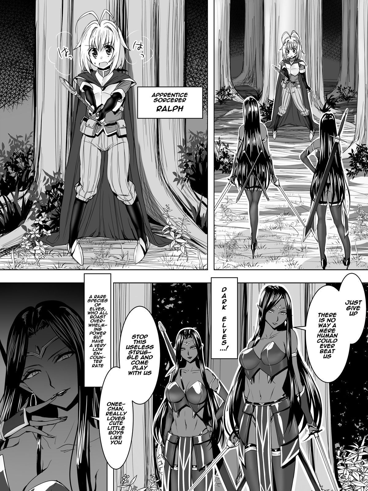 [Sansui (Sen)] An apprentice sorcerer encounters dark elves who are in heat in the forest and gets reverse raped [English] [Naxusnl]