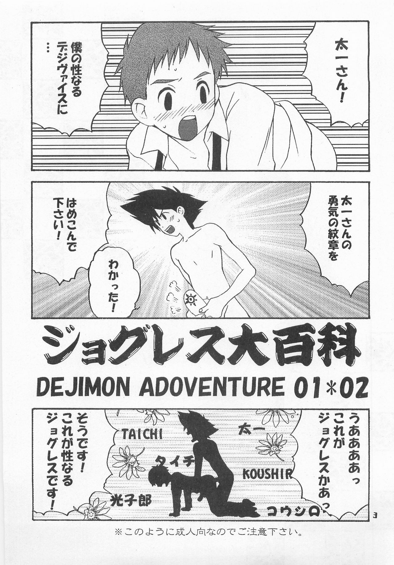 (Mimiket 3) [Haniwa Mania, Kuru Guru DNA (Pon Takahanada, Hoshiai Hiro)] Jogress Daihyakka (Digimon Adventure 02)