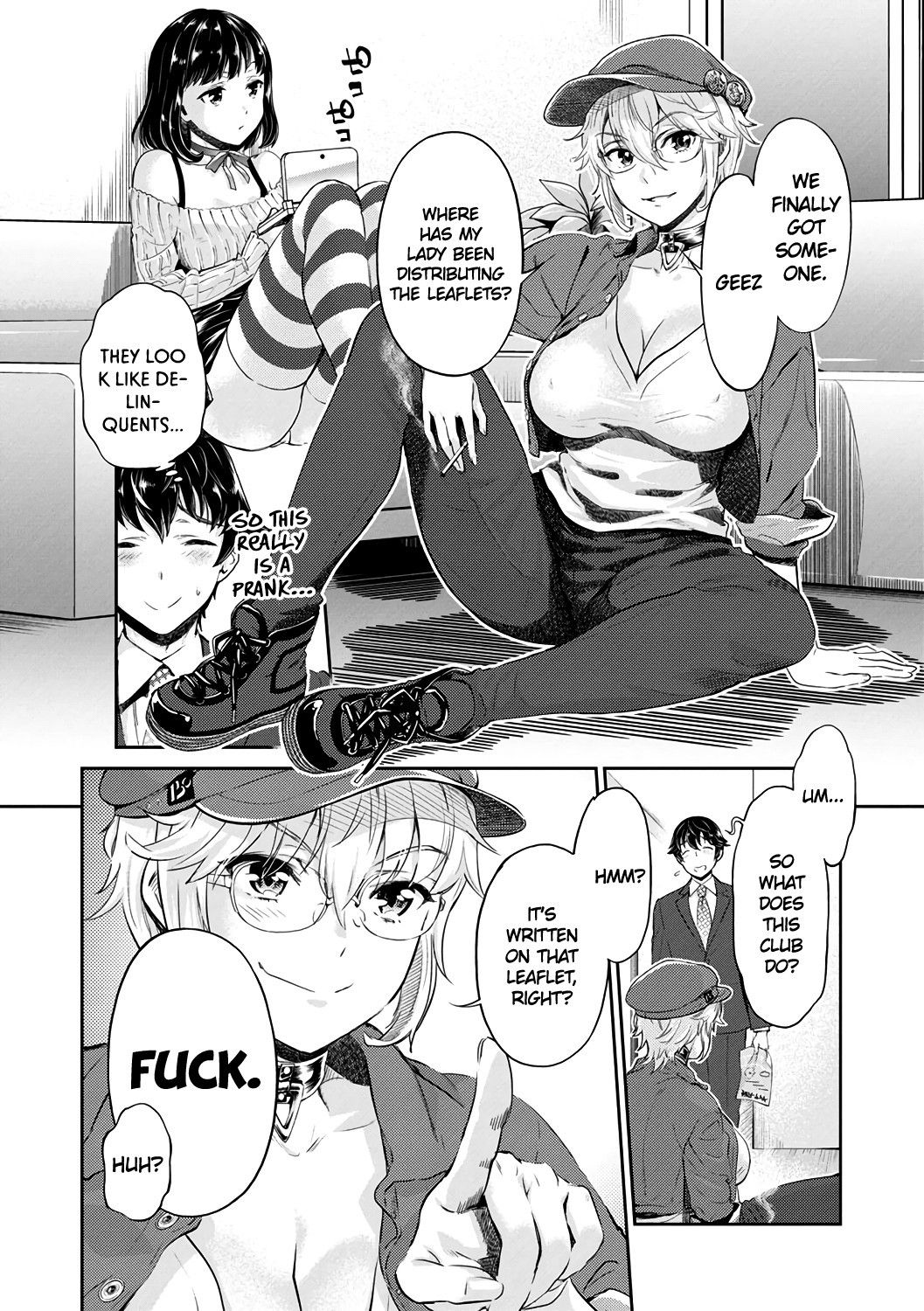 [Umemaru, Mizuryu Kei] Ishoku Bitch to YariCir Seikatsu Ch. 1 | The Fuck Club's Different Hues of Hoe Ch. 1 [English] [1F47B] [Digital]