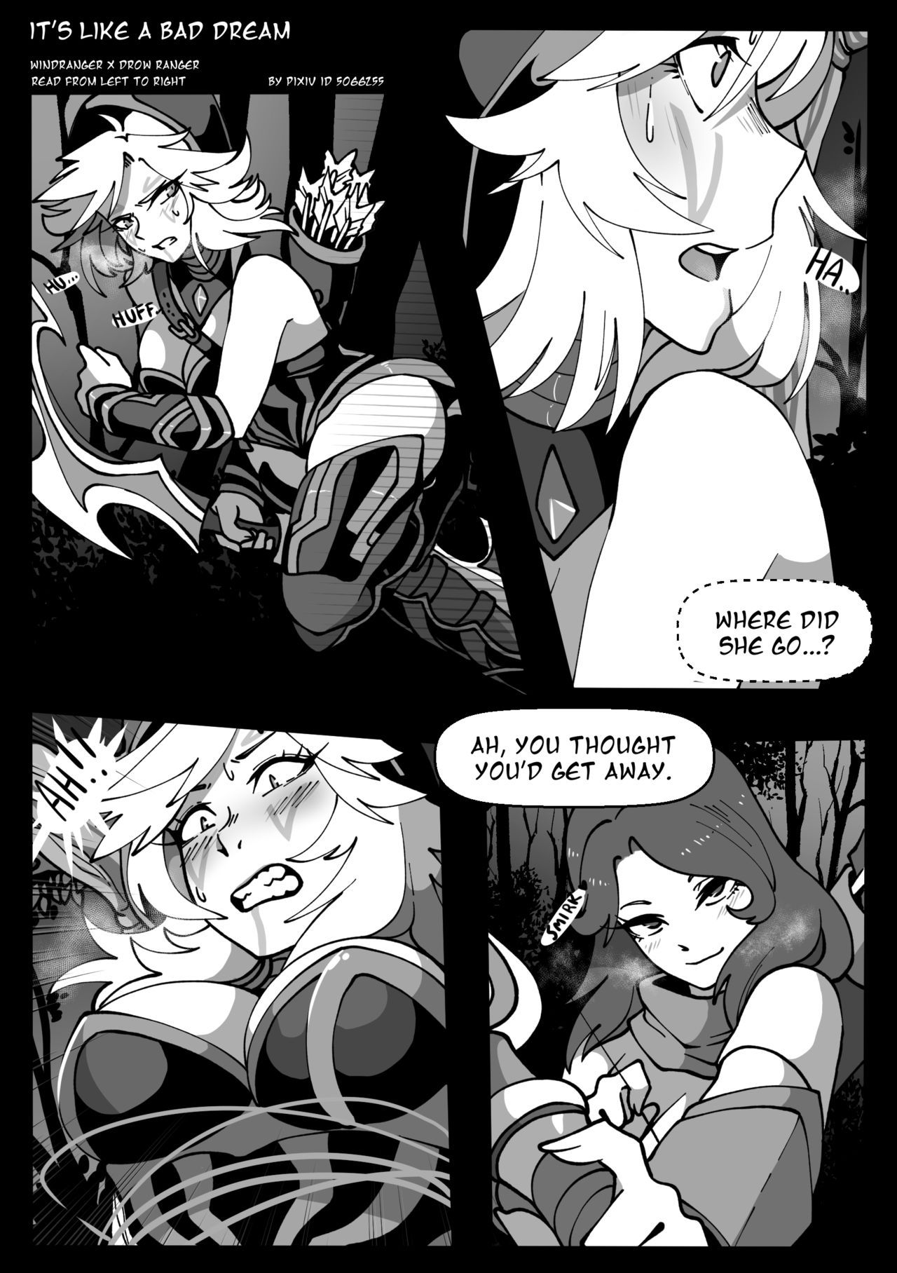 "It's Like A Bad Dream" Windranger x Drow Ranger comic by Riko