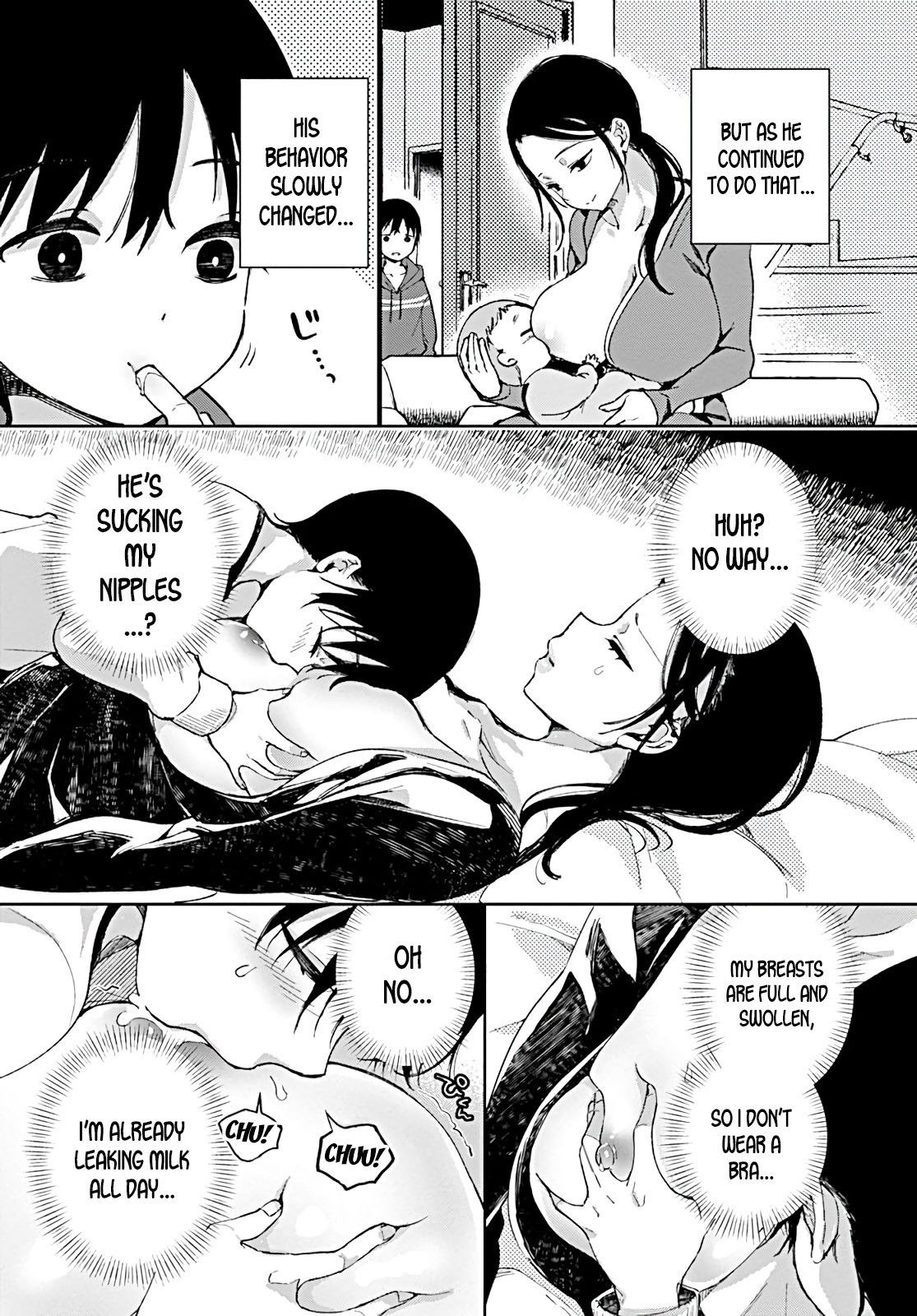 [Achumuchi] Jitsubo no Kyonyuu o Musaboru Shota wa Aijou to Bonyuu o Sosogareru | Pouring love and breast milk into the shota who craves his mother’s big breasts (COMIC Penguin Club 2019-08) [English] [desudesu] [Digital]