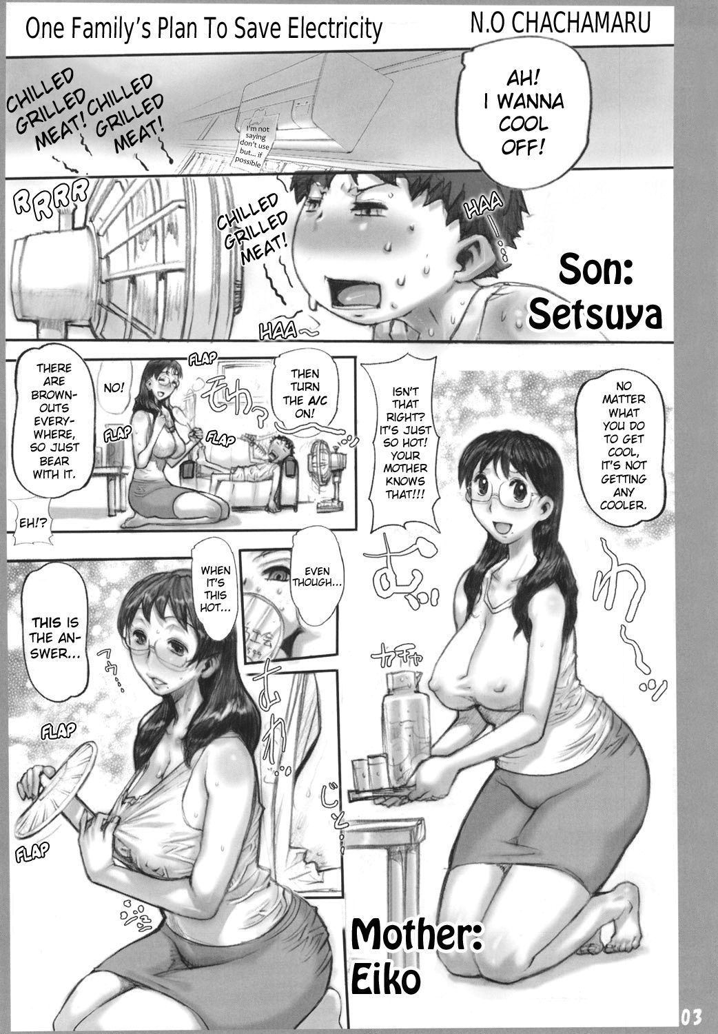 (C82) [Heisei Chachamaru Dou (N.O. Chachamaru)] Wagaya no Setsuden Taisaku | One Family's Plan to Save Electricity [English] [Amoskandy]