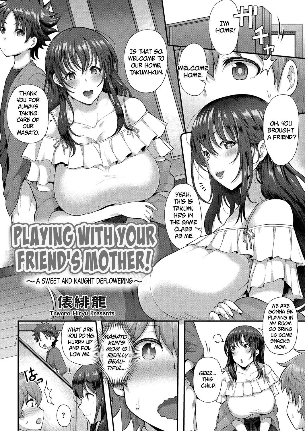 [Tawara Hiryuu] Tomo Haha to Asobo! ~Amakute Ecchi na Fudeoroshi~ | Playing With Your Friend's Mother! ~A Sweet and Naught Deflowering~ (COMIC Grape Vol. 68) [English] [At4r1]